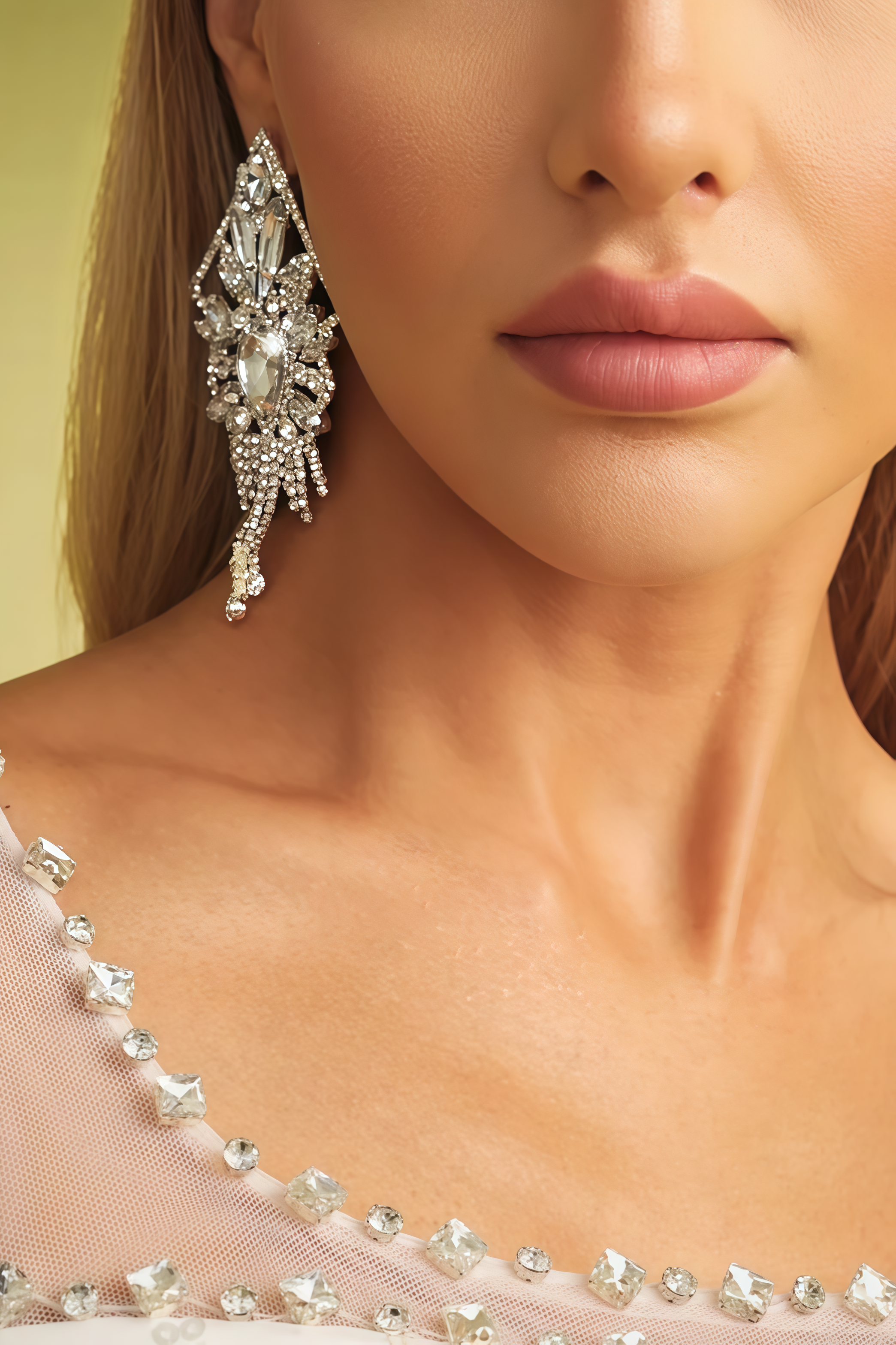 Liorap Geometry Diamond Tassels Earrings