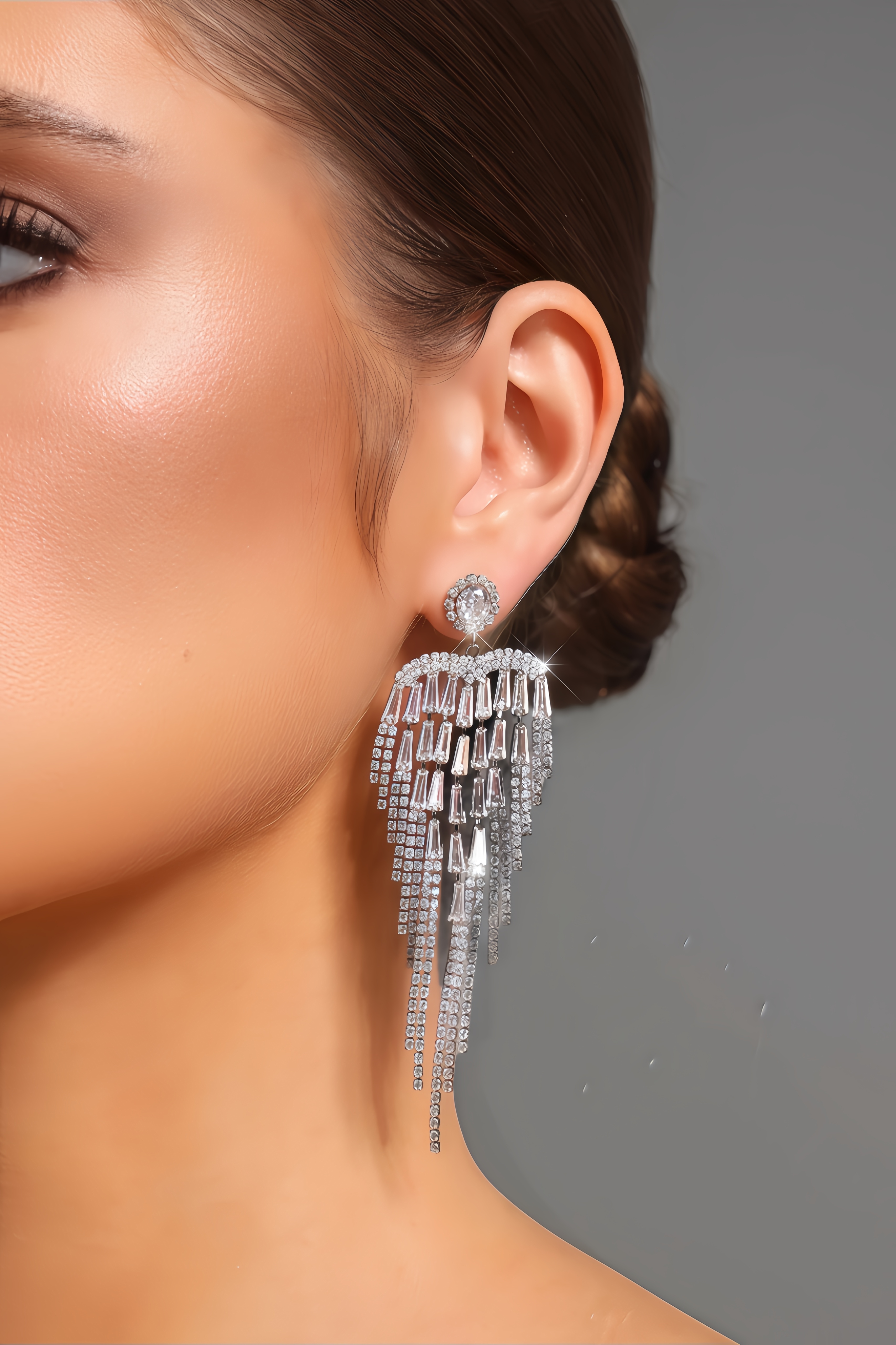 Deltly Diamond Tassels Earrings