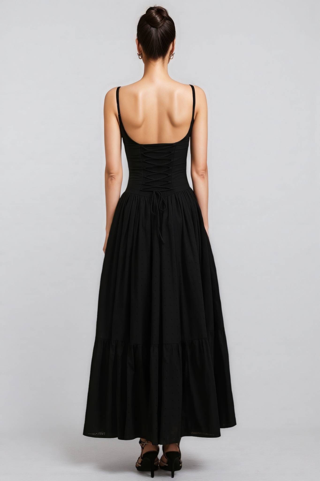 Louisa Halter Folds Slit Maxi Dress