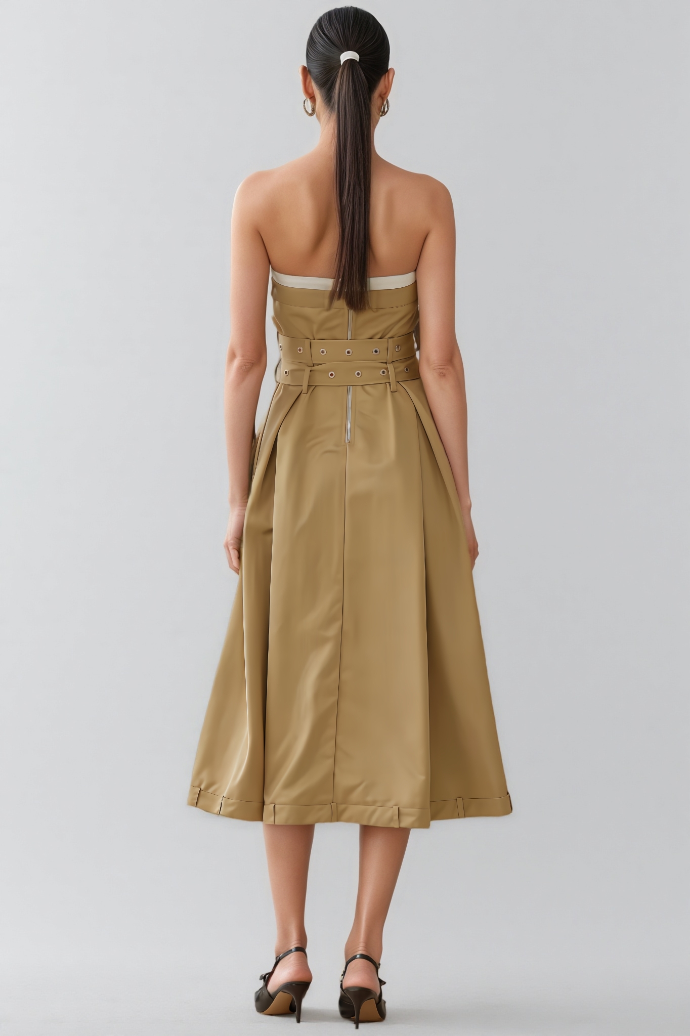 Zadiy Trench Style Midi Dress