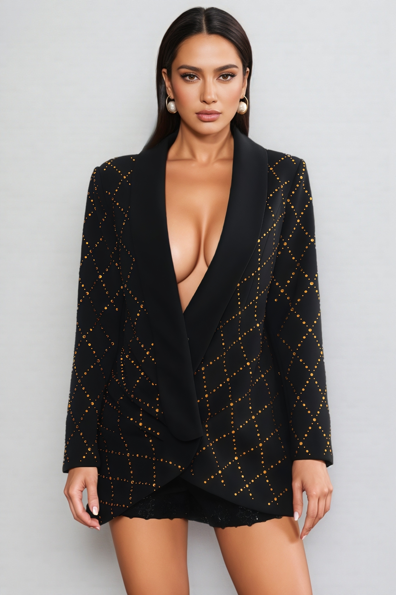 Zoey Rhinestone Argyle Mini Dress