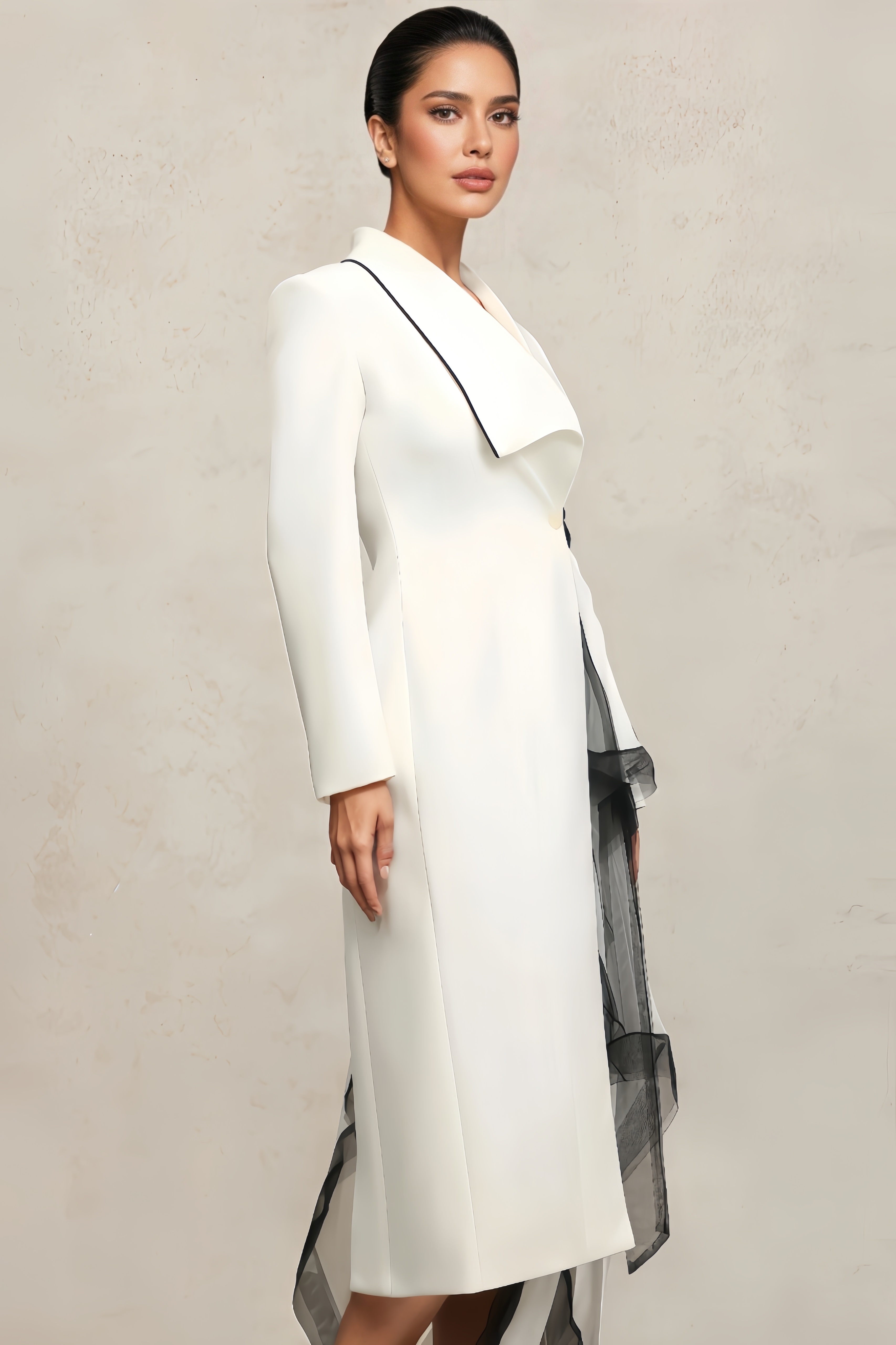 Lamya Long Sleeves Folds Maxi Dress