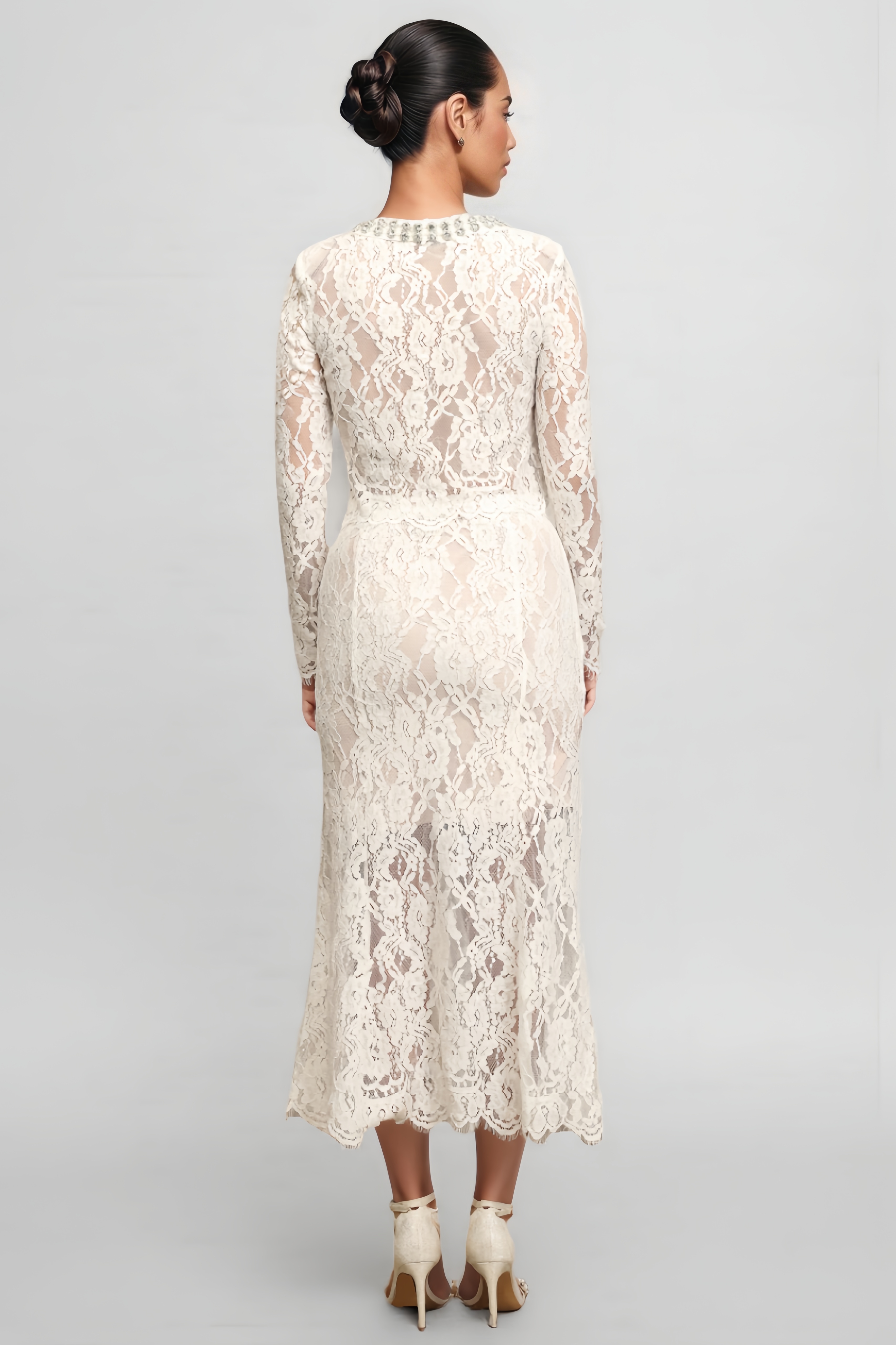 Kaidi Lace Diamond Top And Dress Set