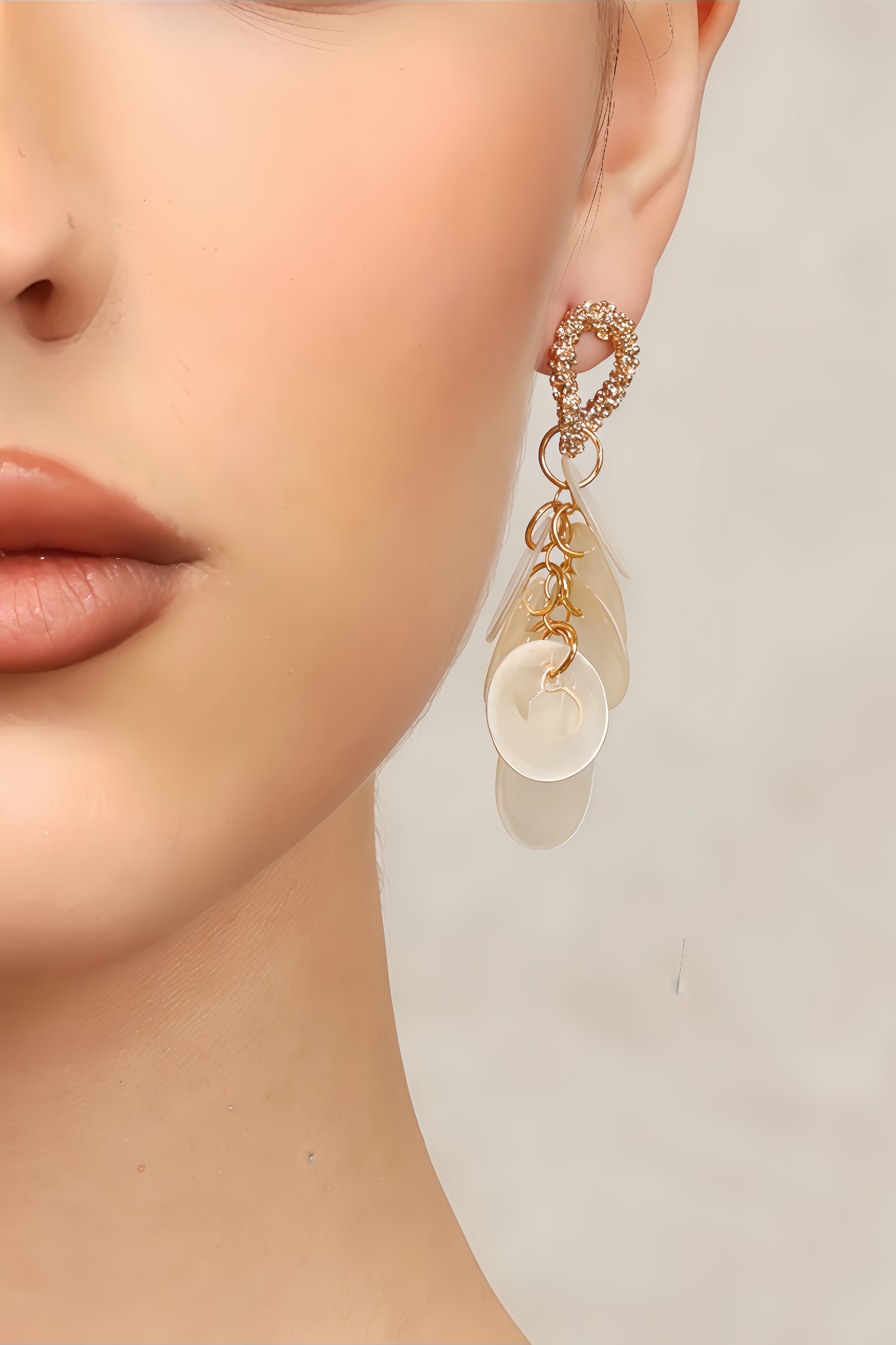 Lyra Wafer Tassel Earrings