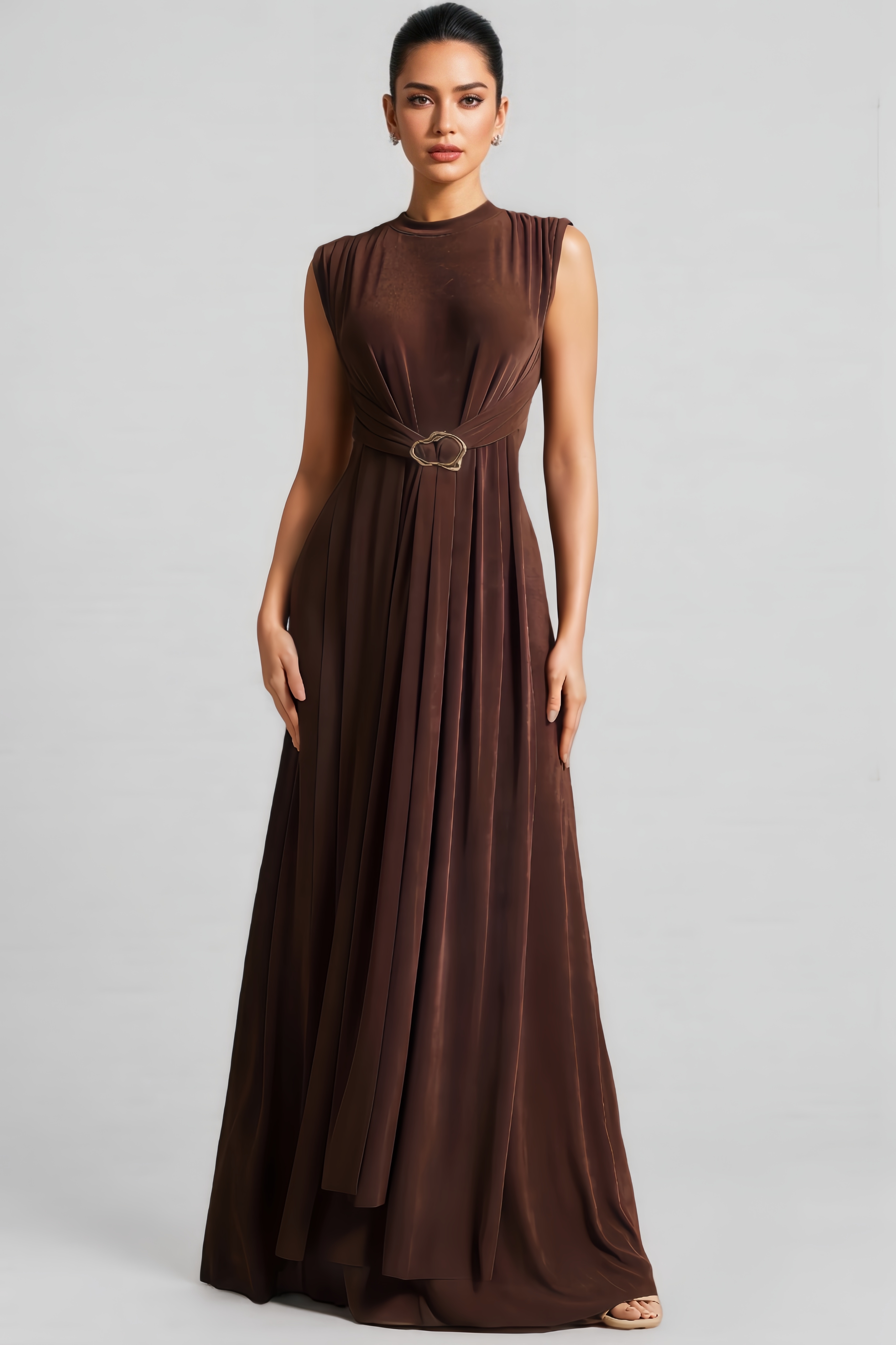 Perley High Neck Sleeveless Cutout Maxi Dress