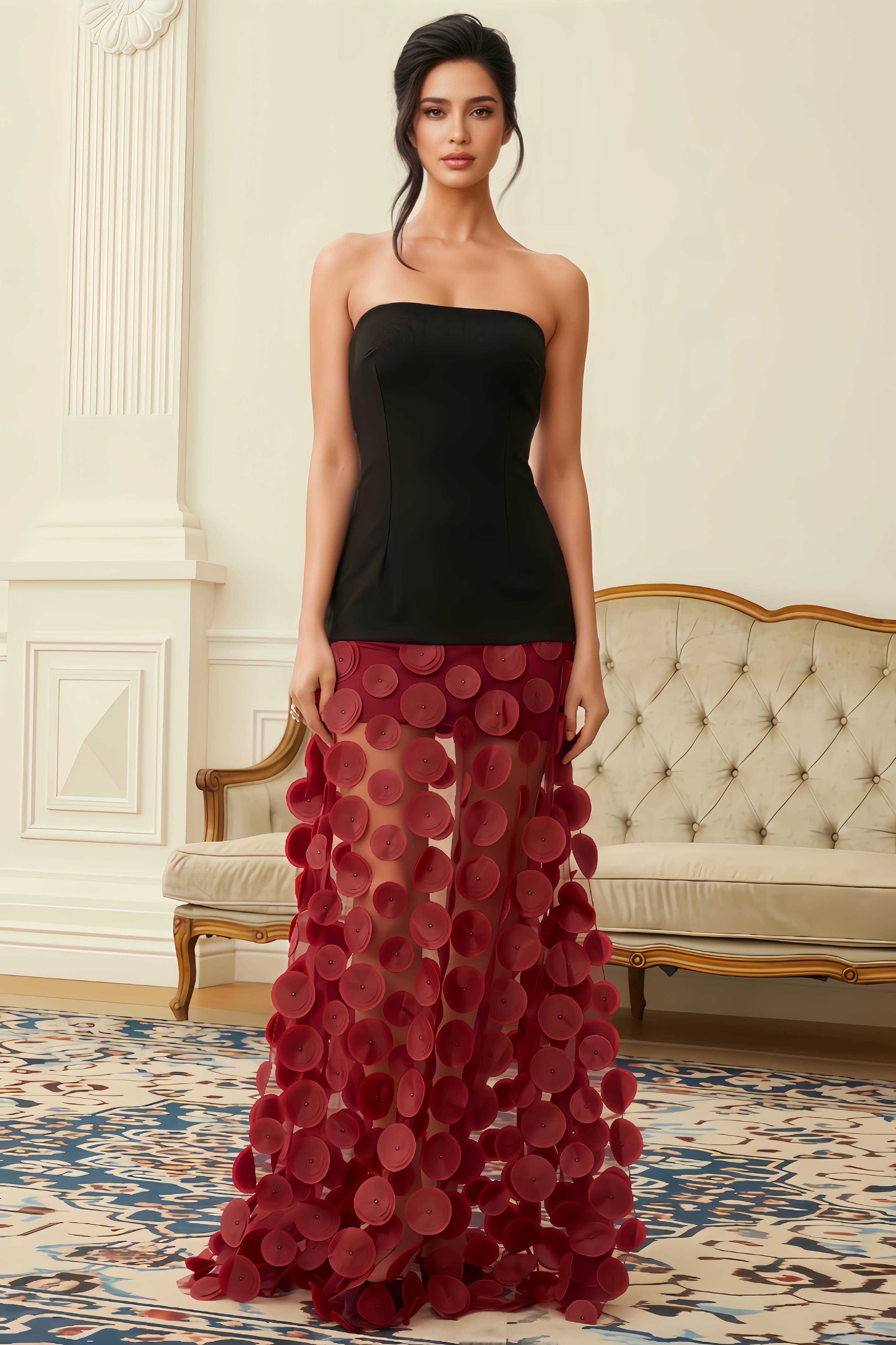 Kerry 3D Polka Dot Maxi Dress