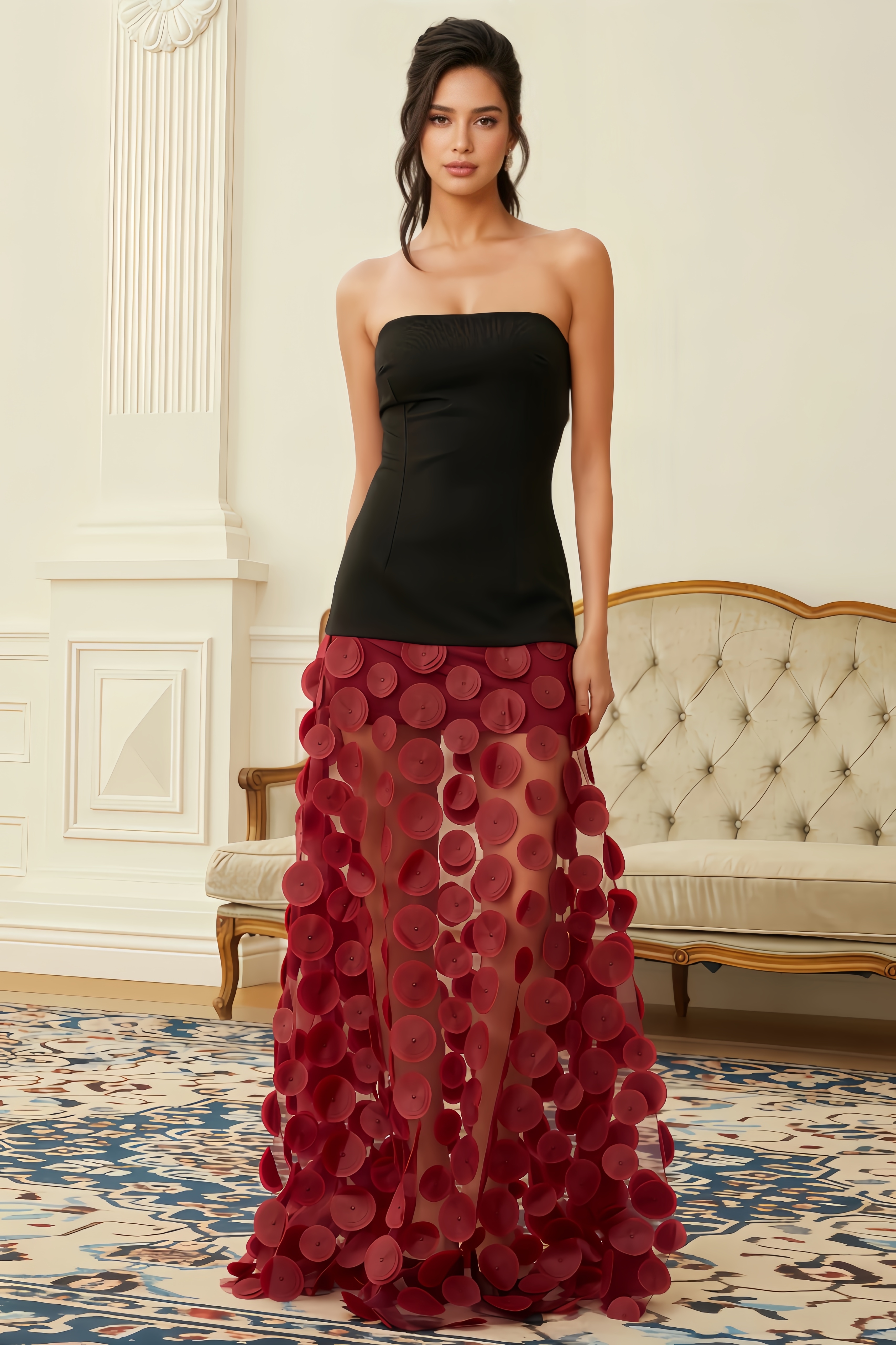 Kerry 3D Polka Dot Maxi Dress