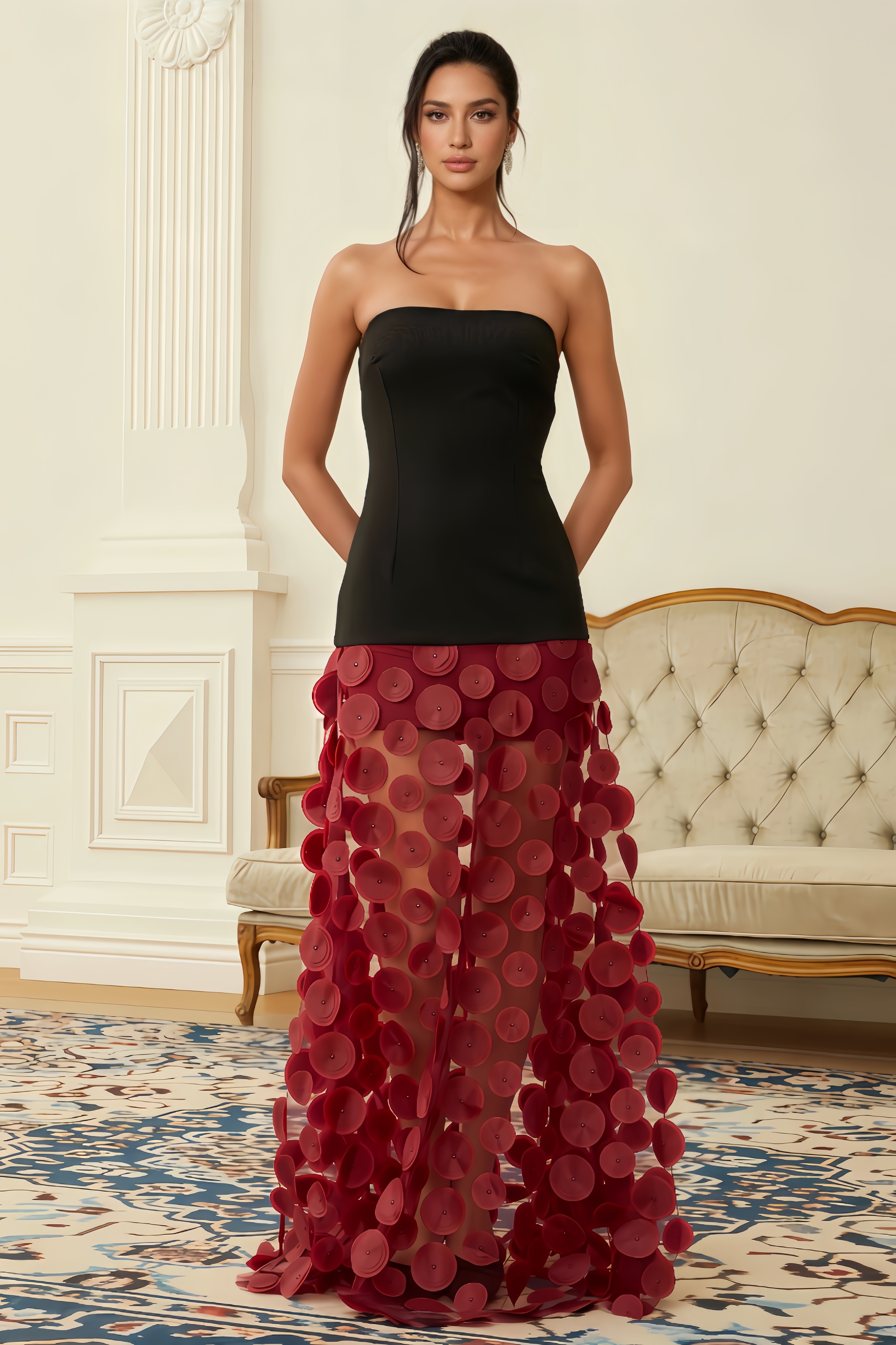 Kerry 3D Polka Dot Maxi Dress