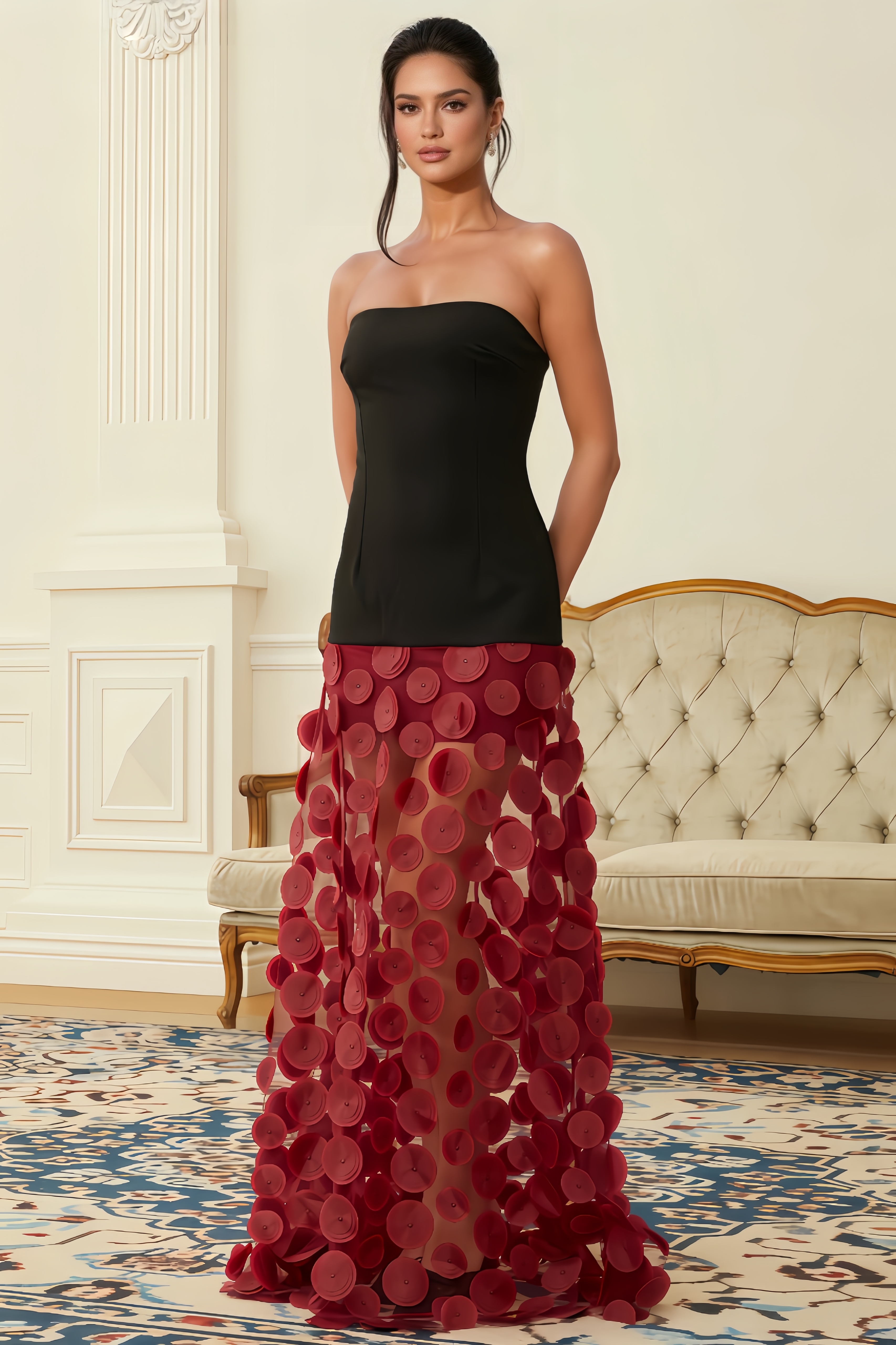 Kerry 3D Polka Dot Maxi Dress