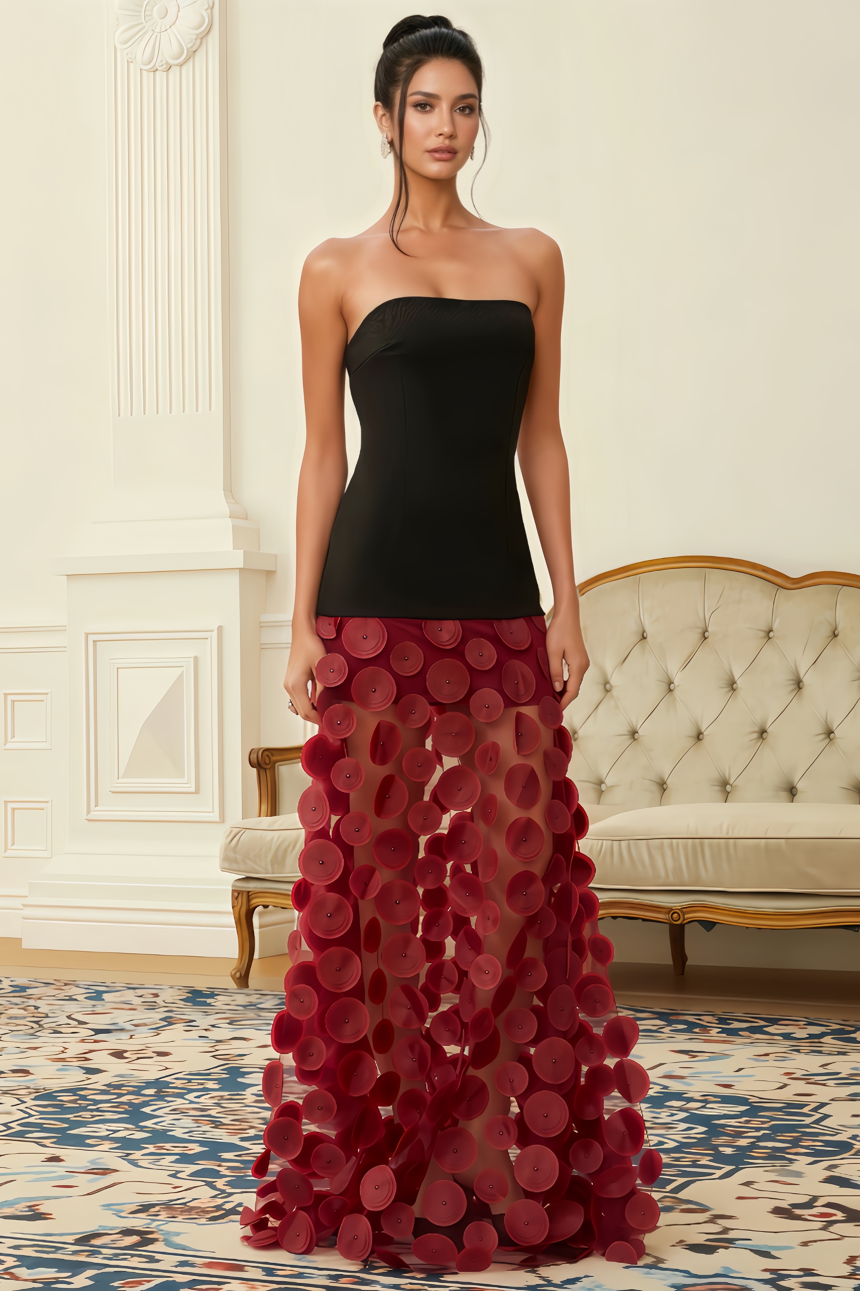 Kerry 3D Polka Dot Maxi Dress