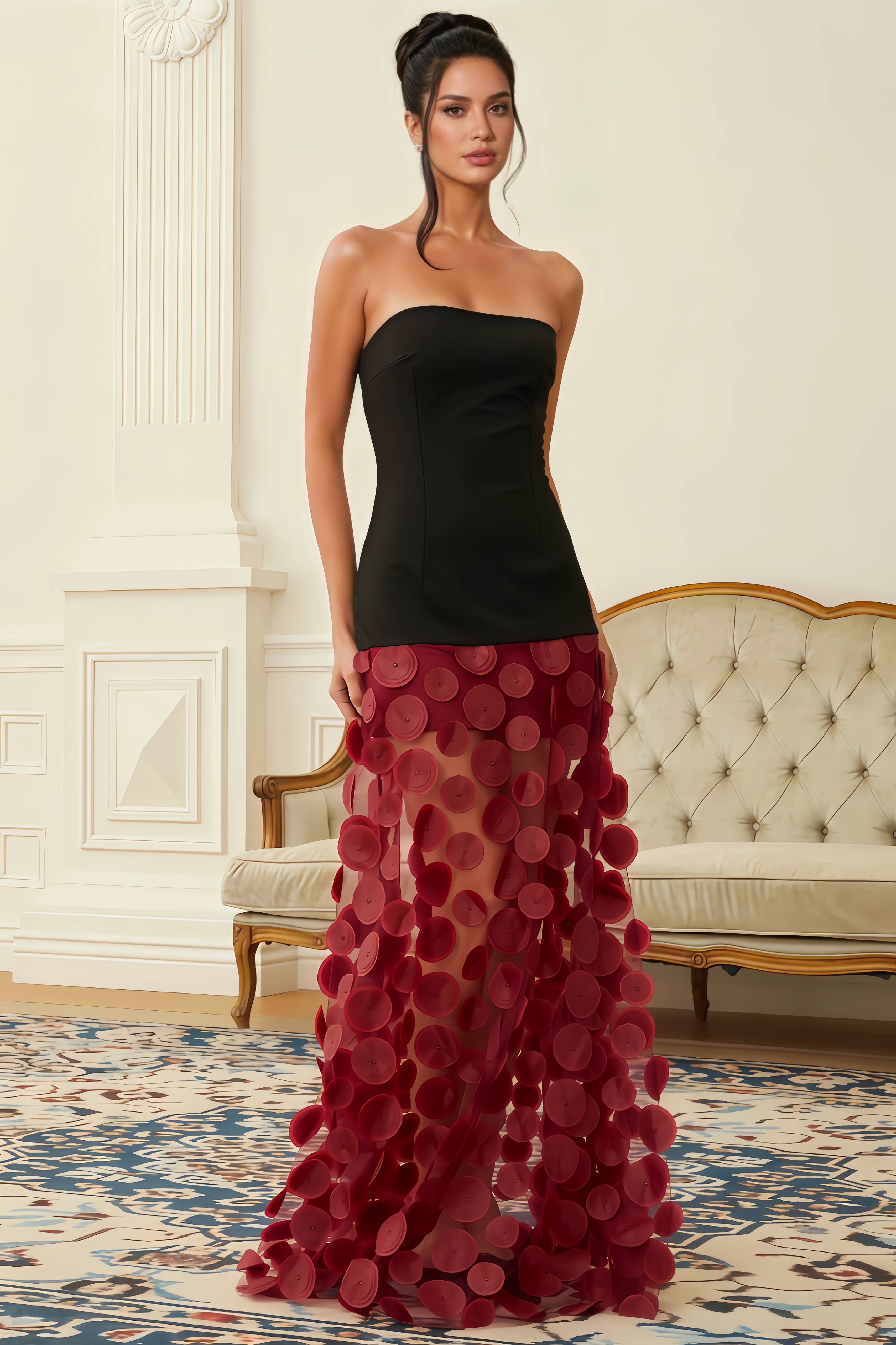 Kerry 3D Polka Dot Maxi Dress