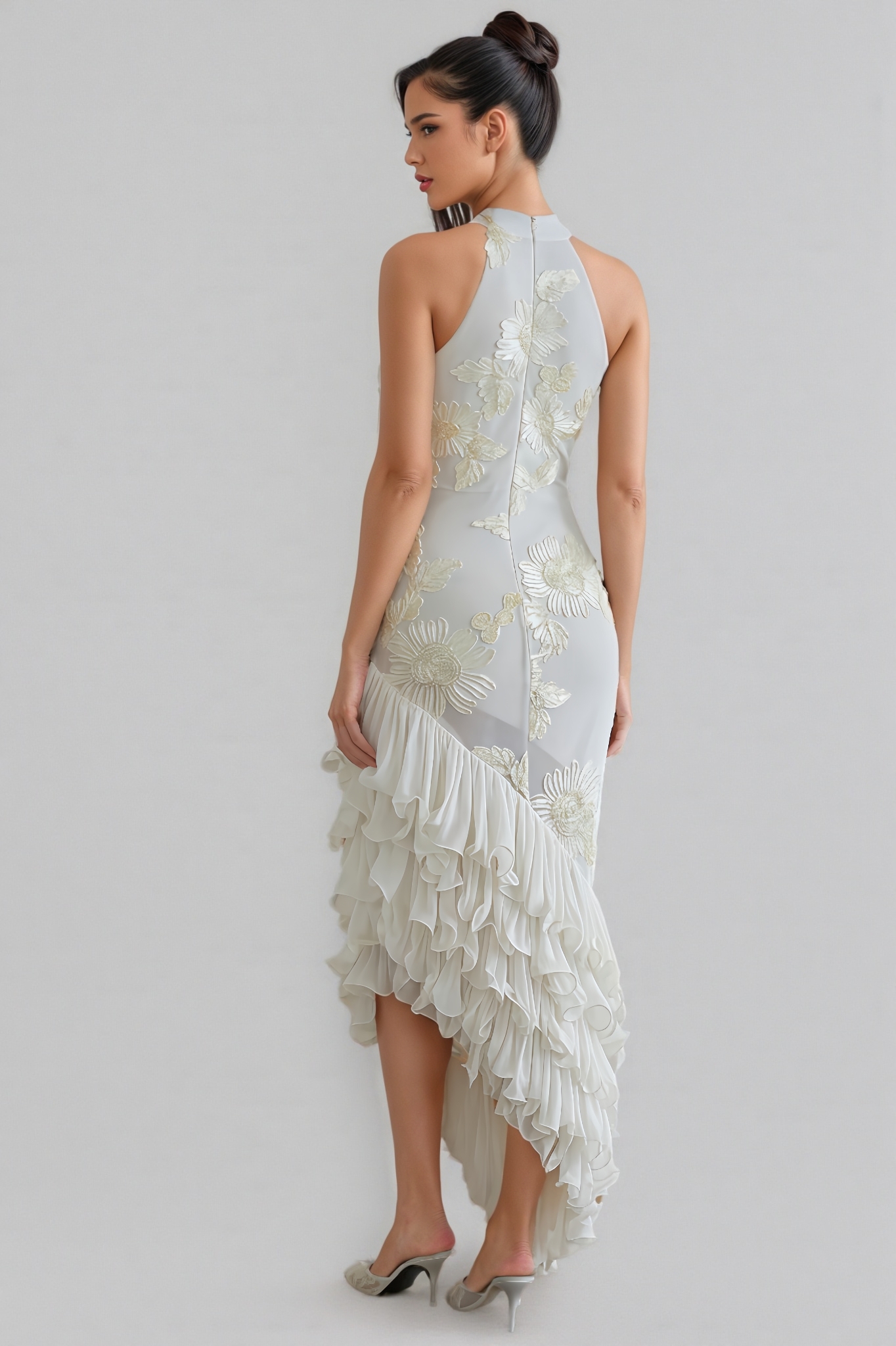 Bly Ruffled Floral Midi Dress
