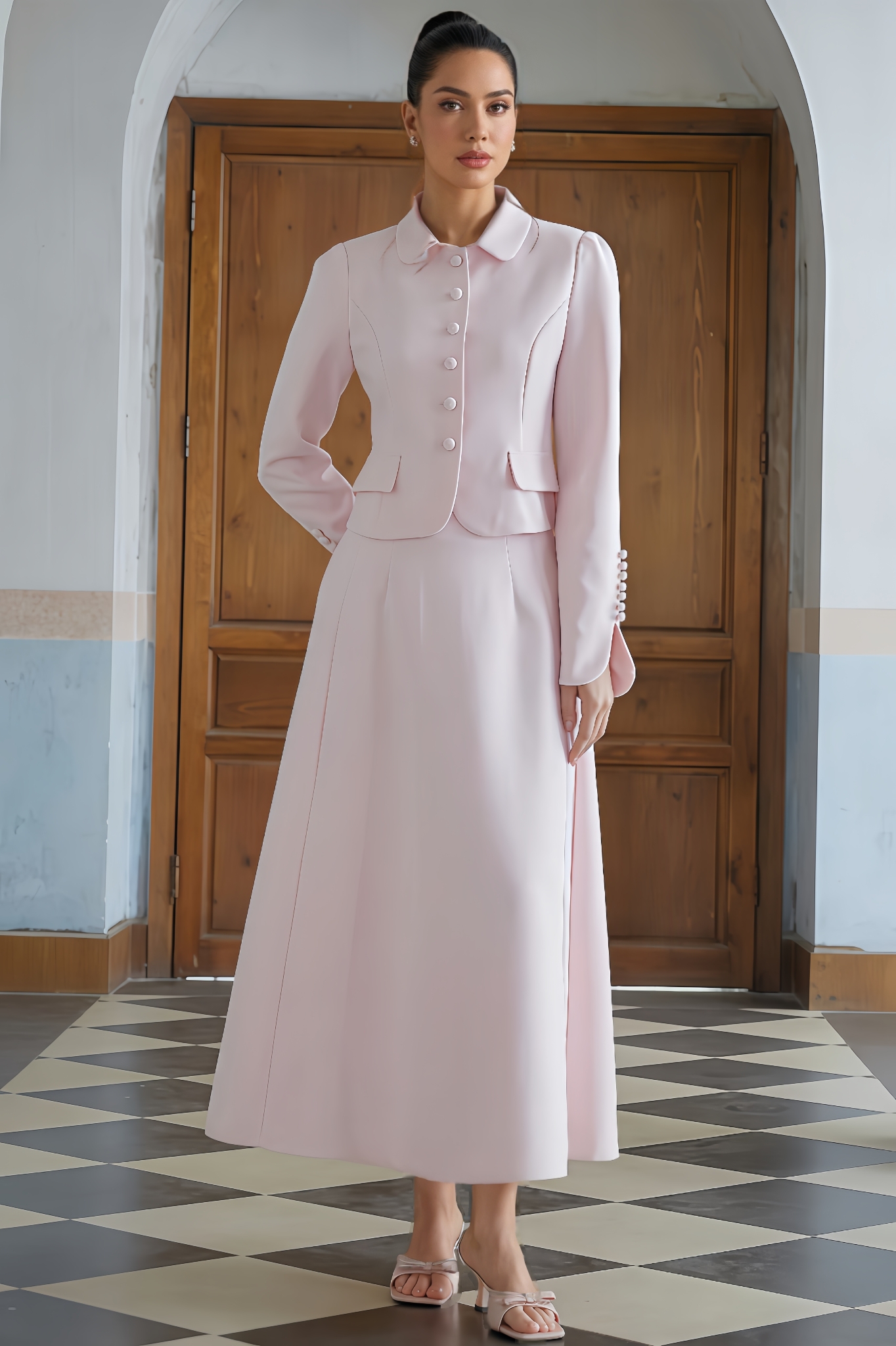 Eliza Collar Jacket & Skirt Set