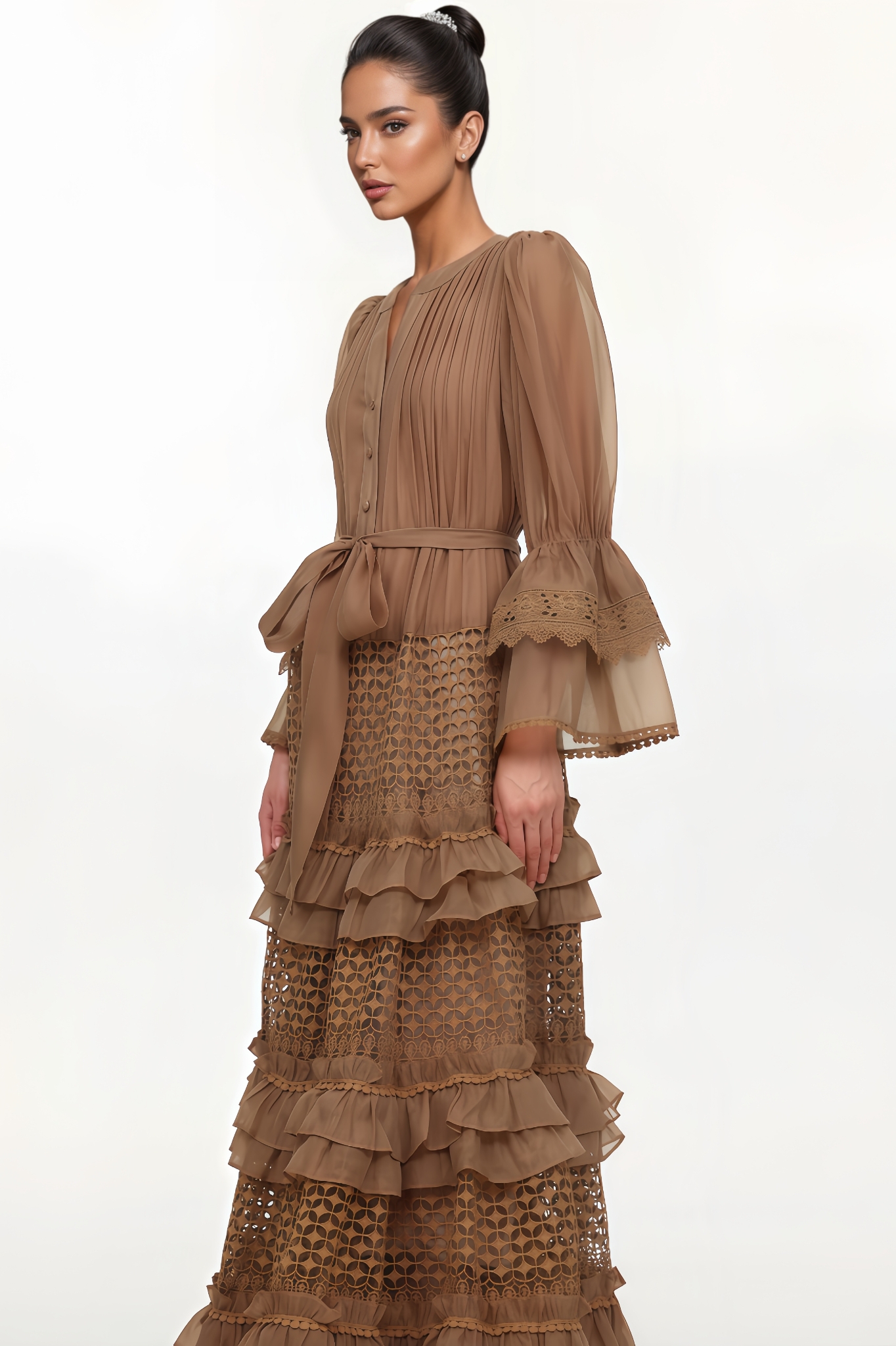 Thisbe Long Sleeve Lace Midi Dress