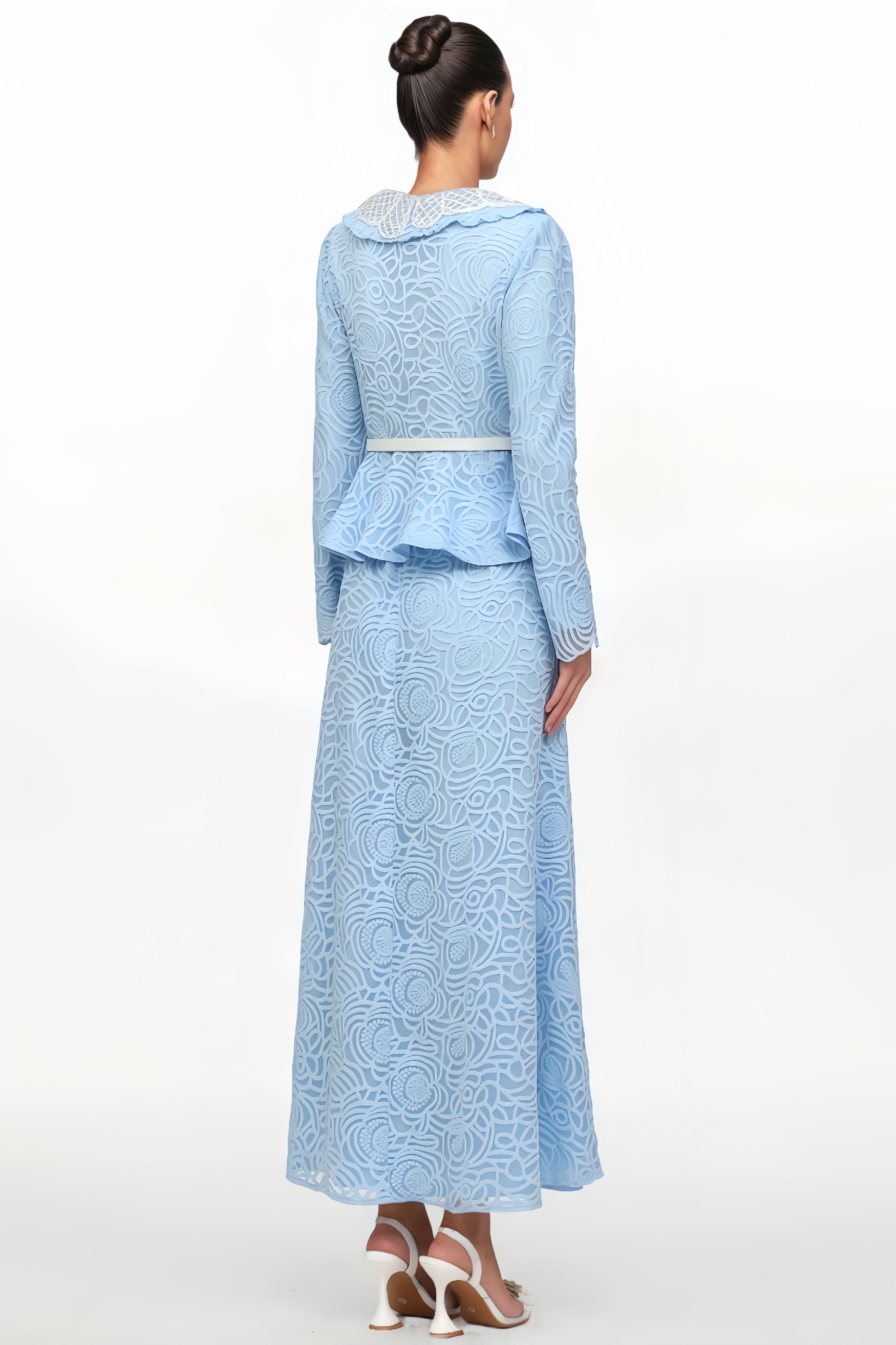 Verdad Long-Sleeved Lace Top And Skirt Set