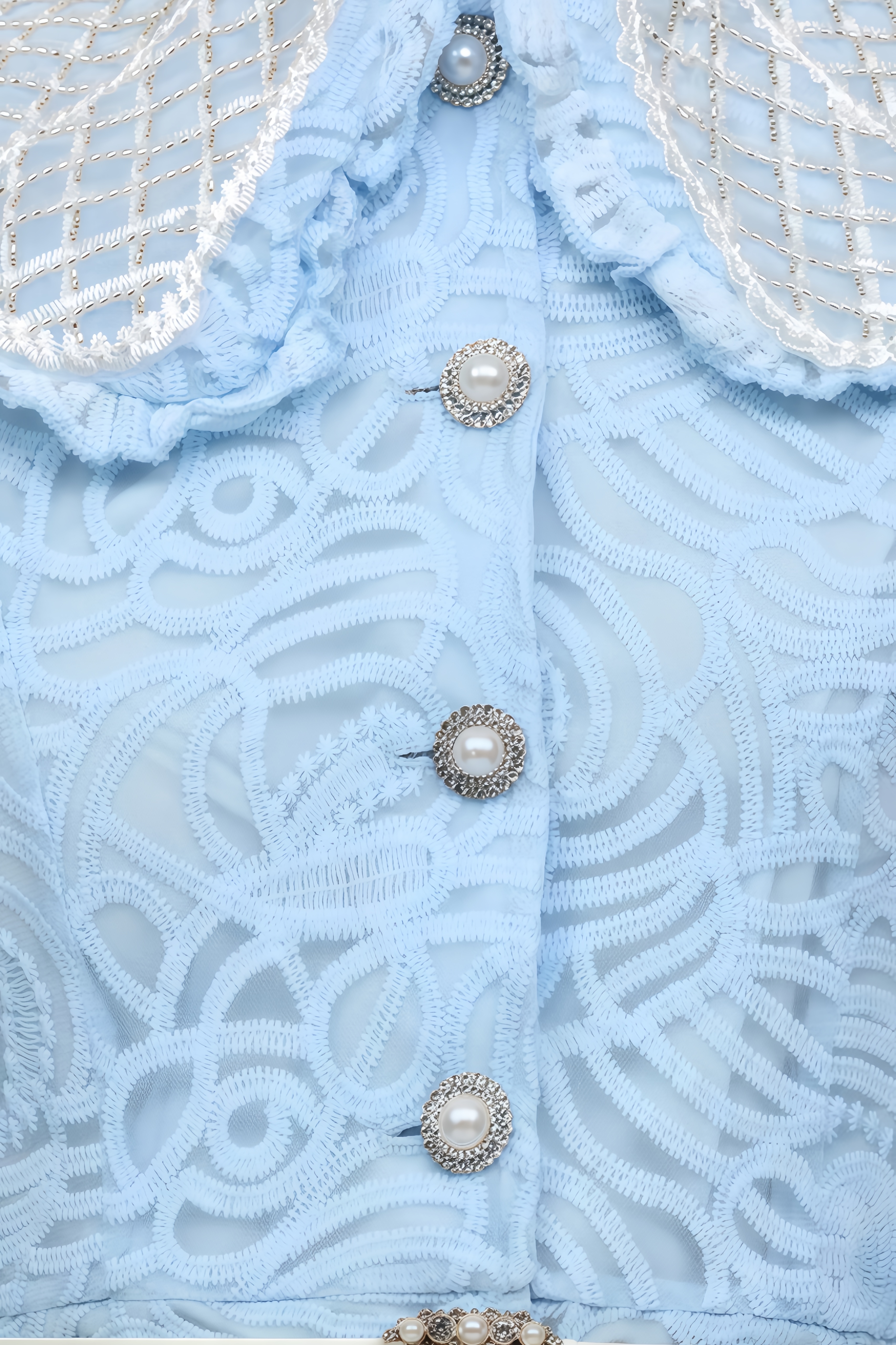 Verdad Long-Sleeved Lace Top And Skirt Set