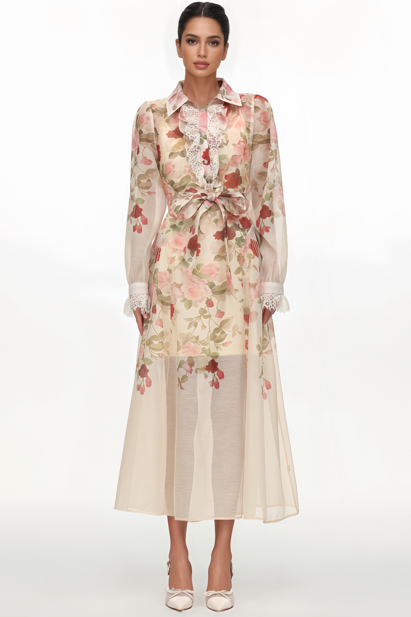 Esther Long-Sleeved Printed Maxi Dress