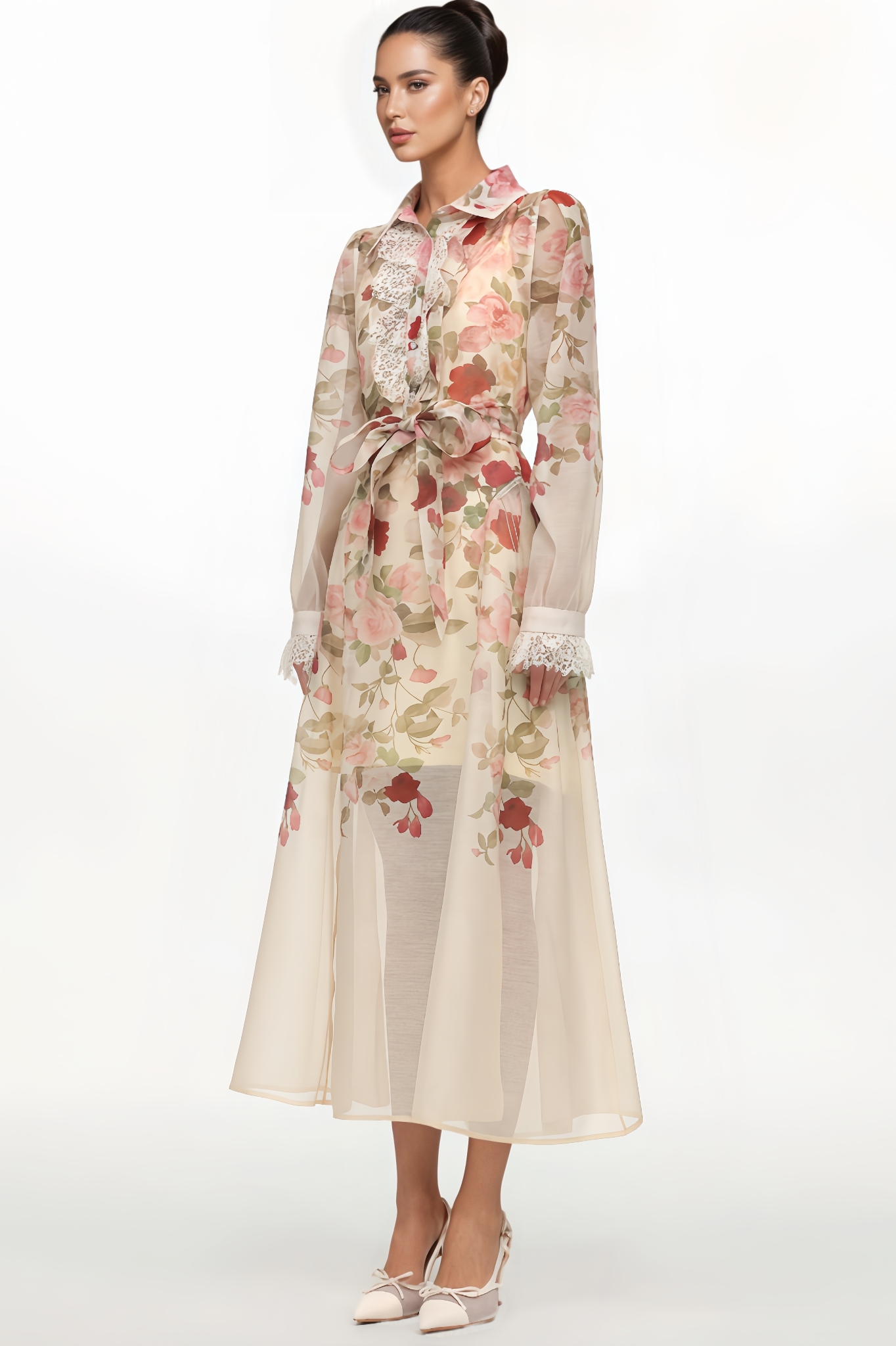 Esther Long-Sleeved Printed Maxi Dress