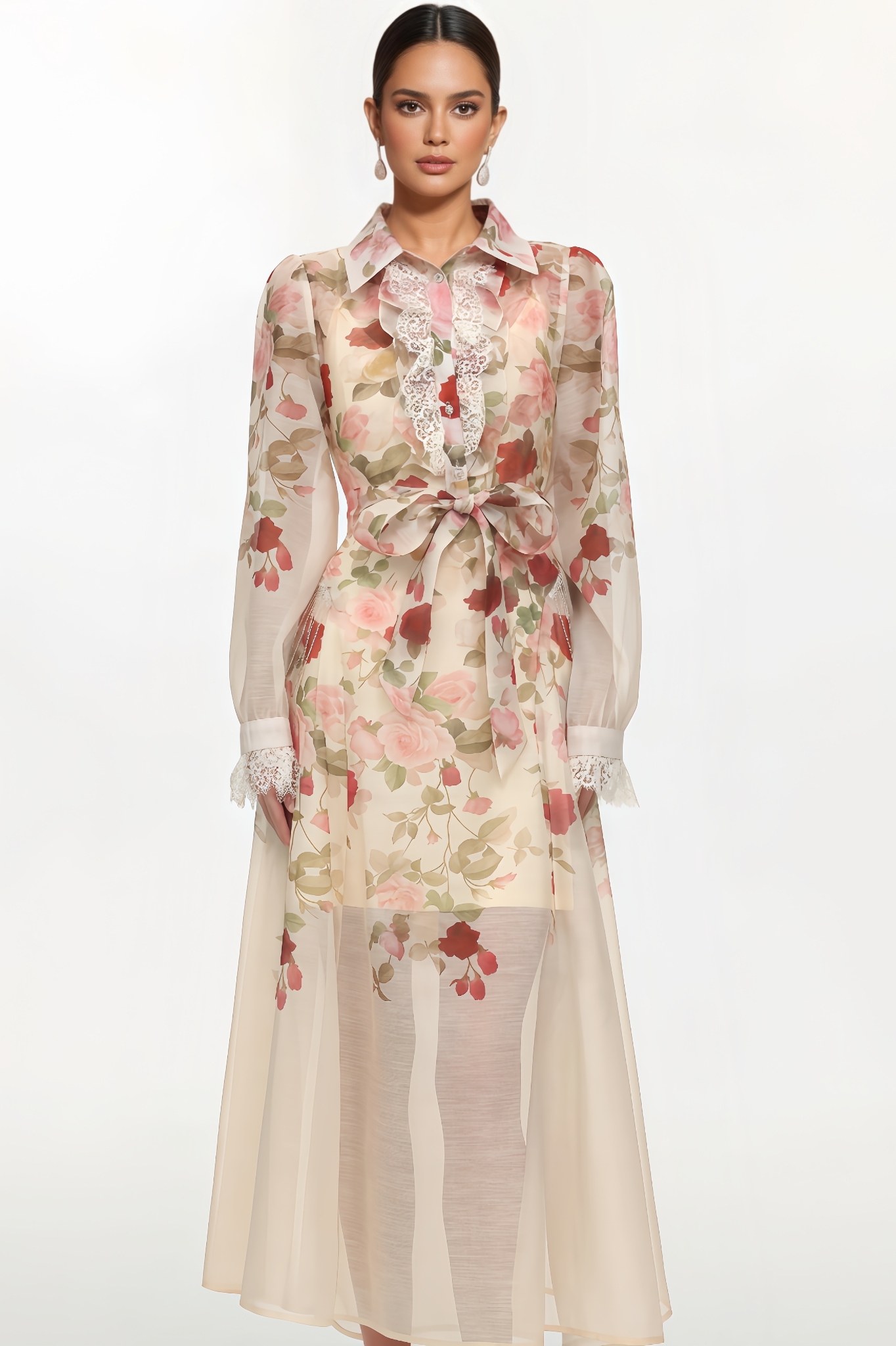 Esther Long-Sleeved Printed Maxi Dress