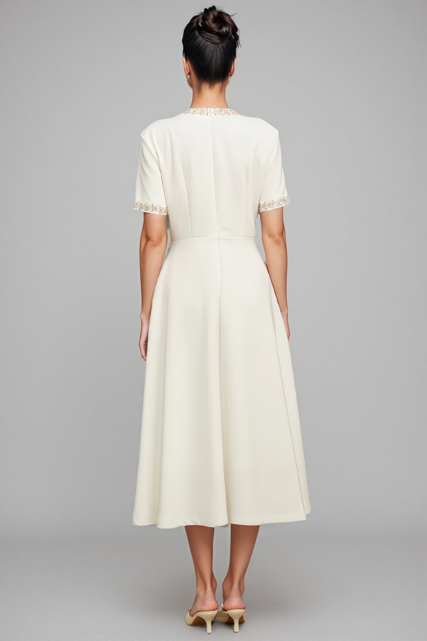 Saige Crystal-Accented Bow Midi Dress