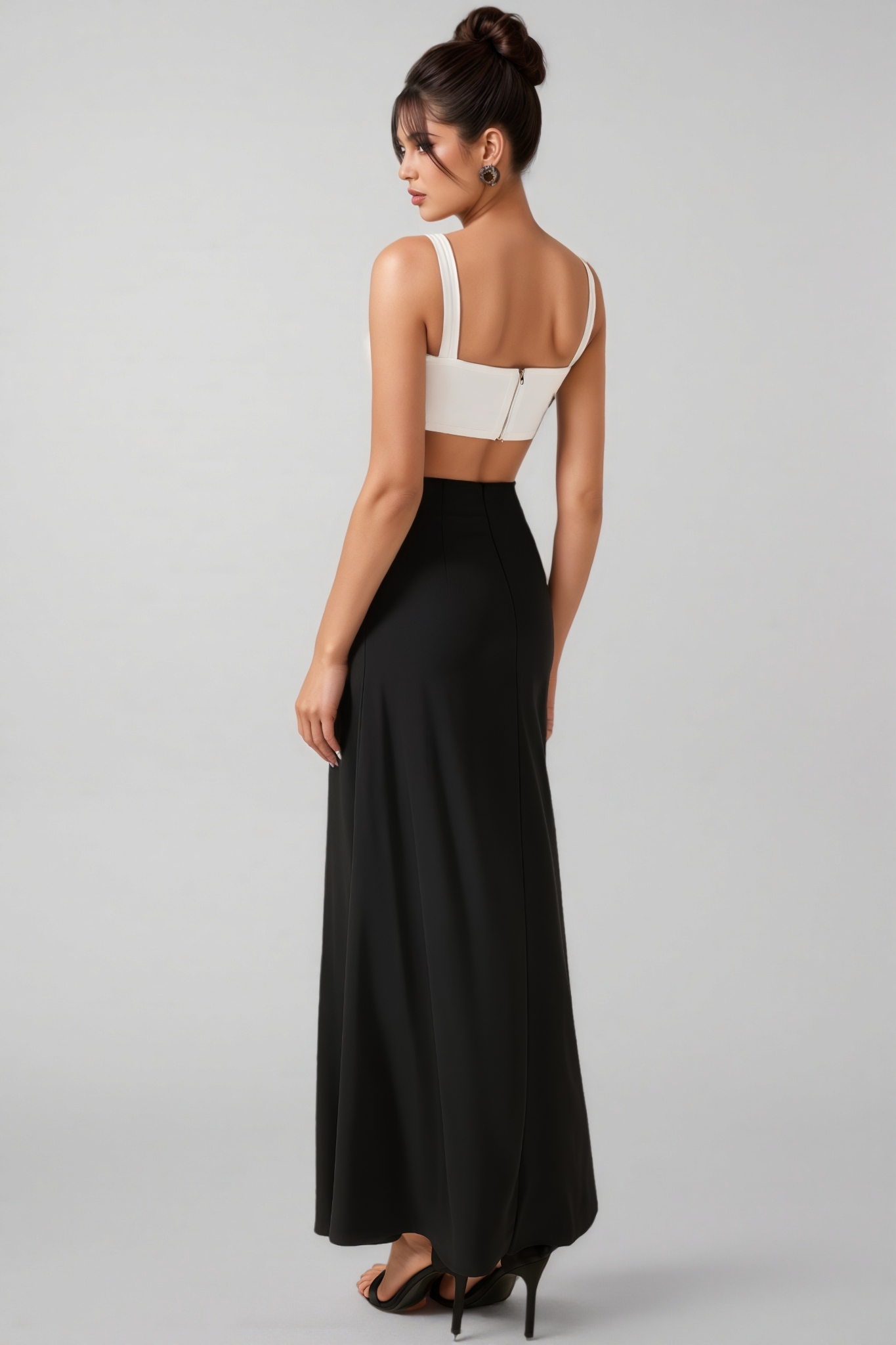 Garin Square Neck Cut-Out Midi Dress