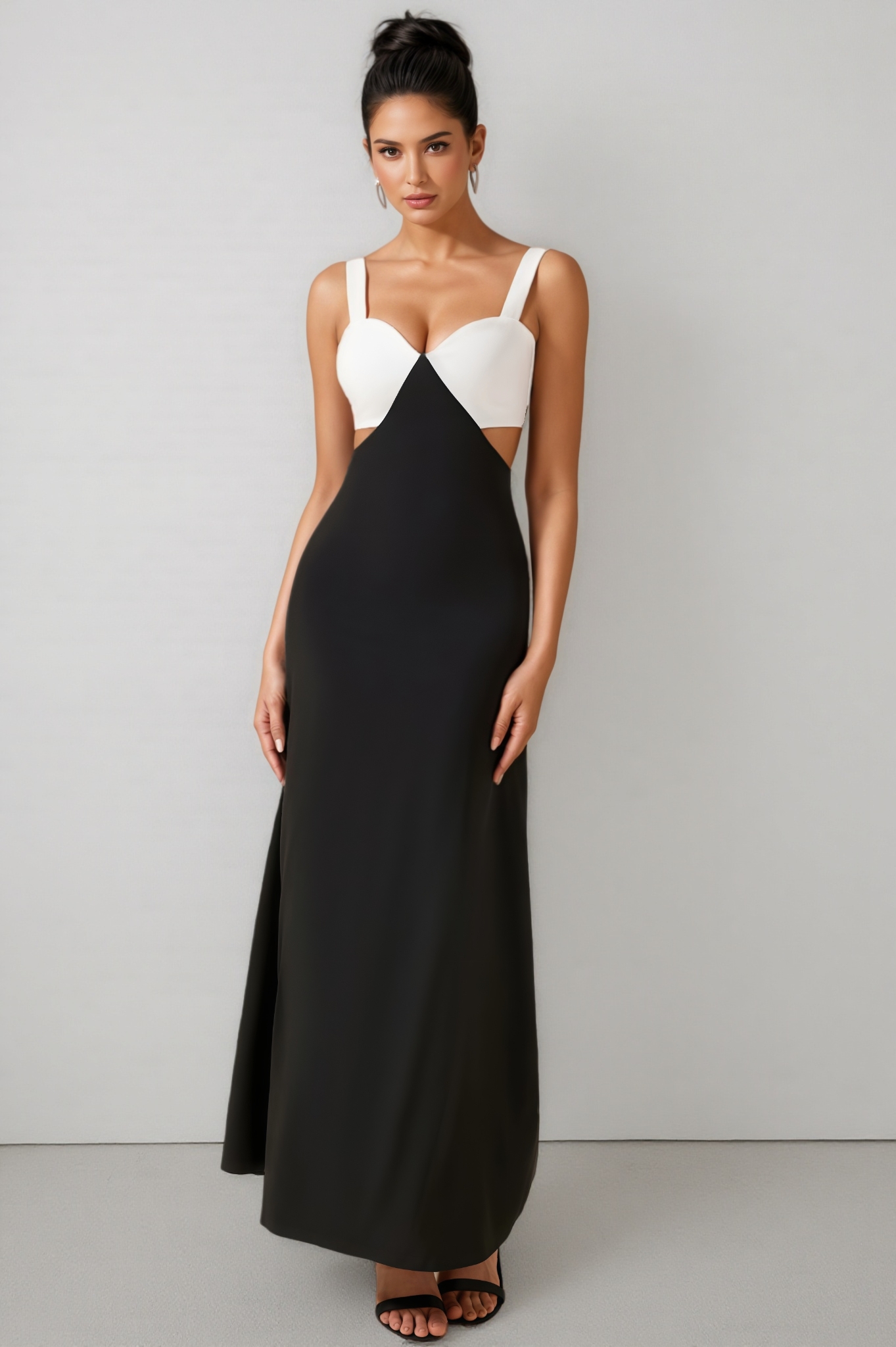 Garin Square Neck Cut-Out Midi Dress