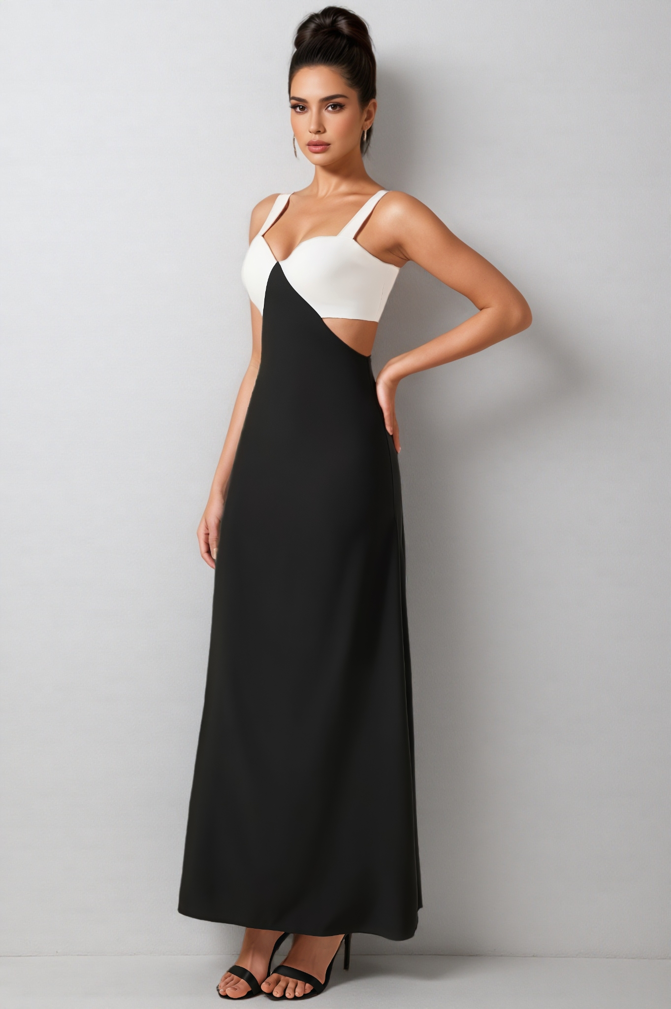 Garin Square Neck Cut-Out Midi Dress