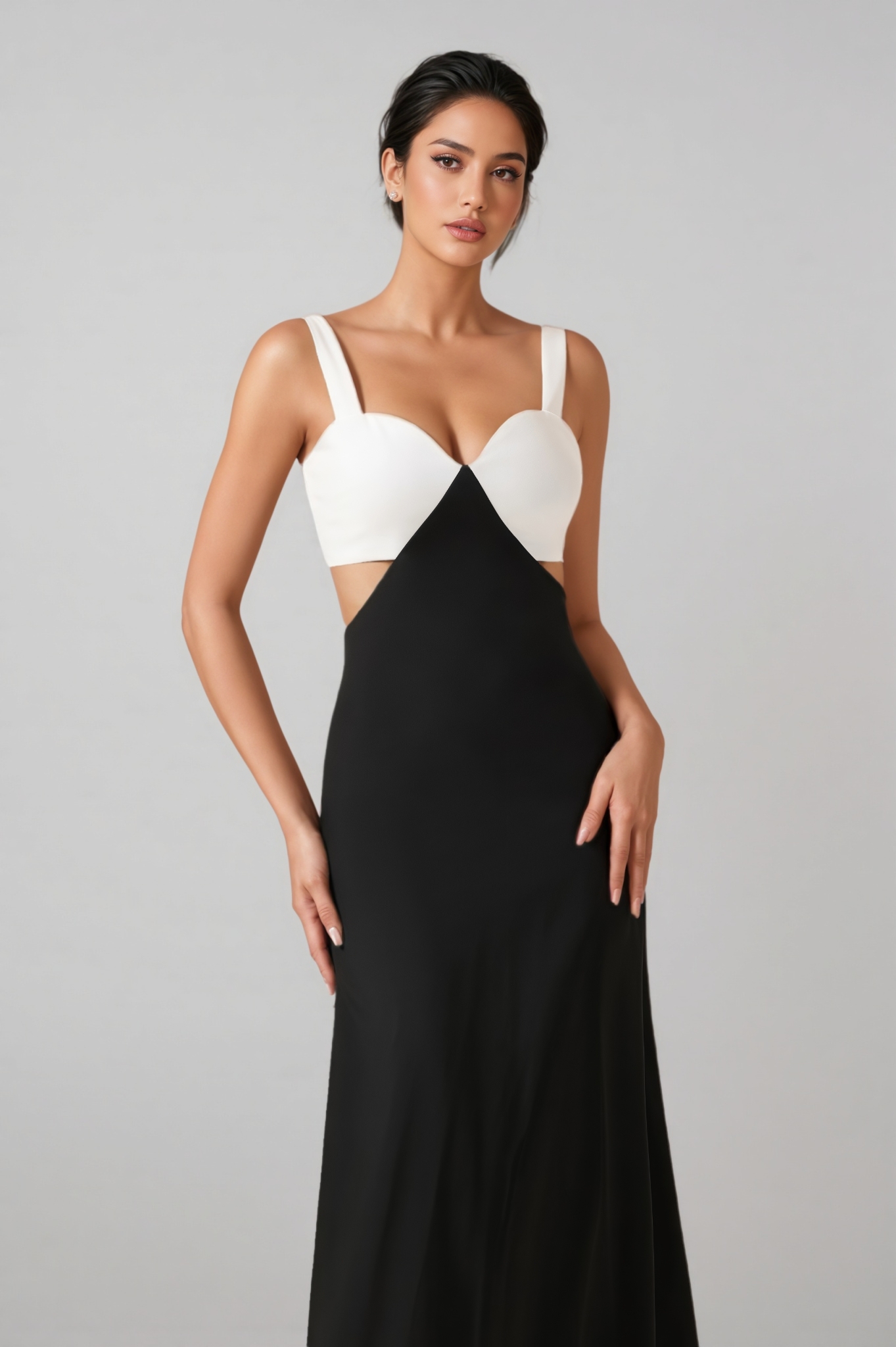 Garin Square Neck Cut-Out Midi Dress