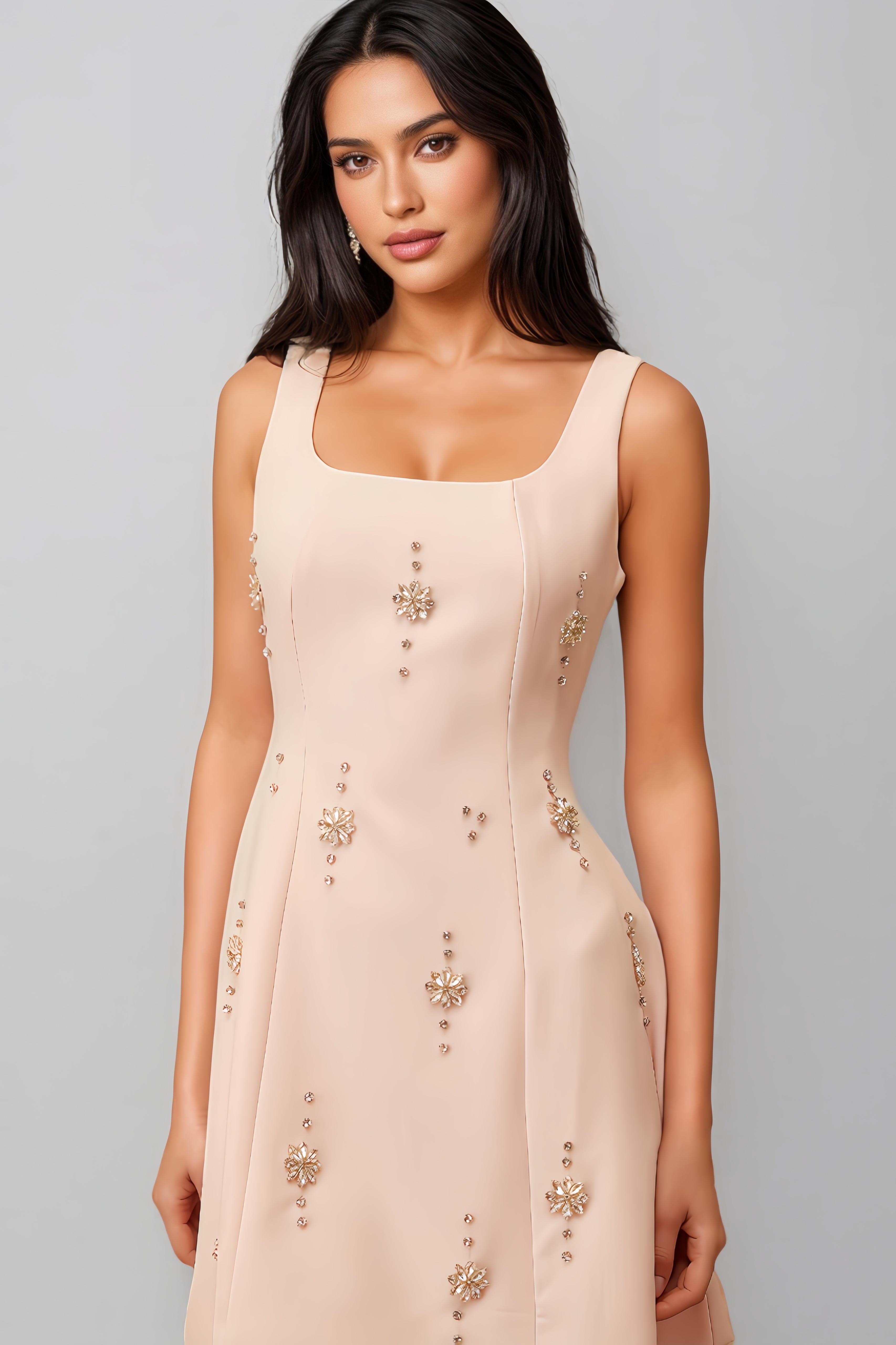 Vella Open Back Embellished Mini Dress