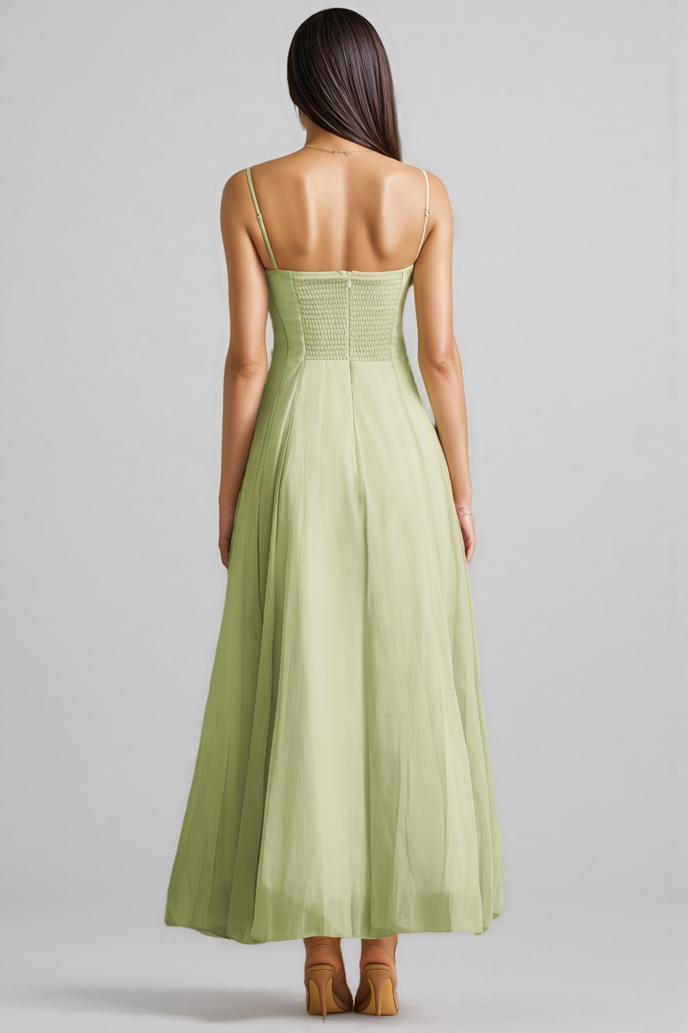 Beaufort Ruffled Trim Corset Bodice Maxi Dress