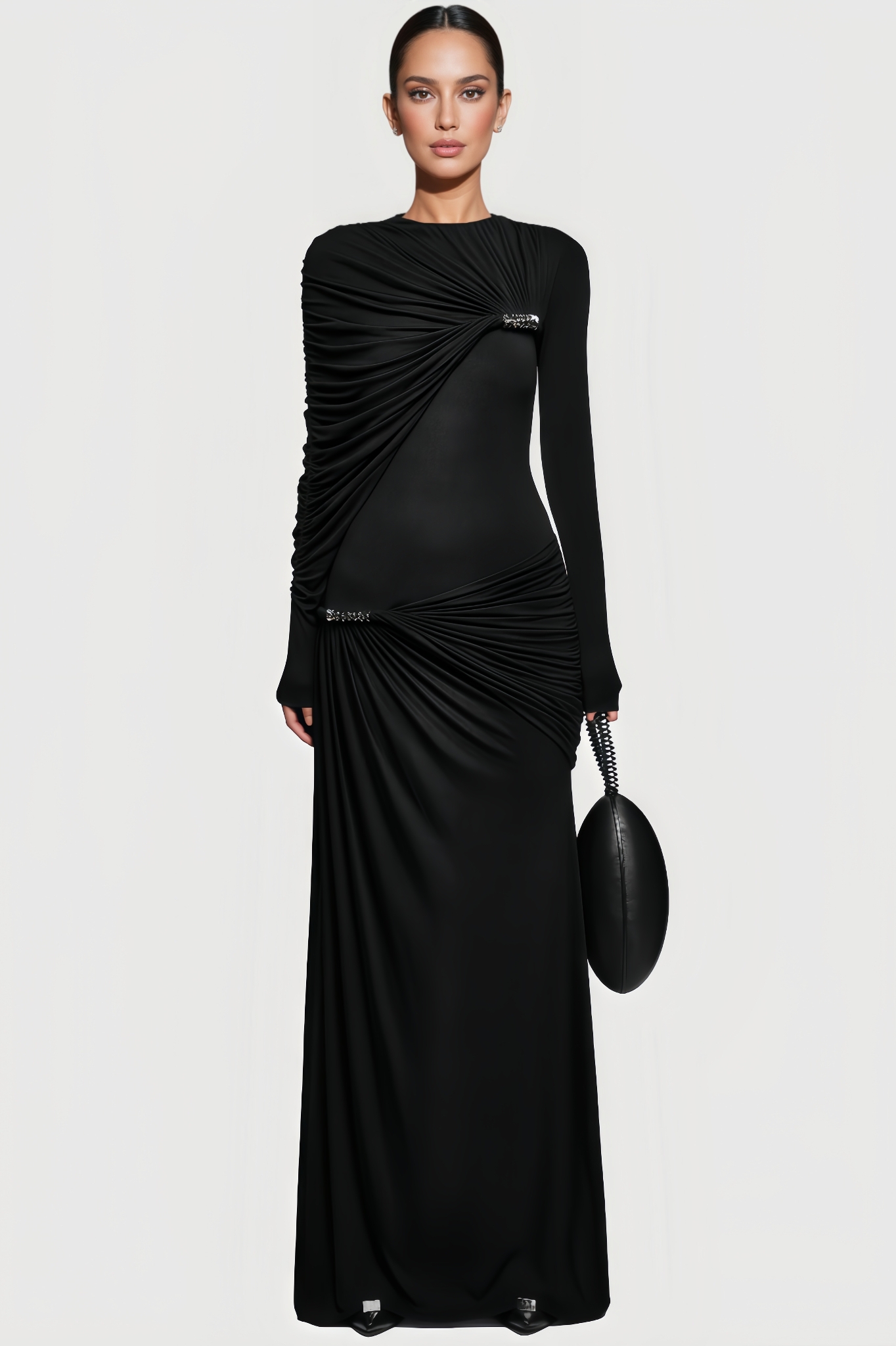 Noxlk Waist-Cinched Maxi Dress