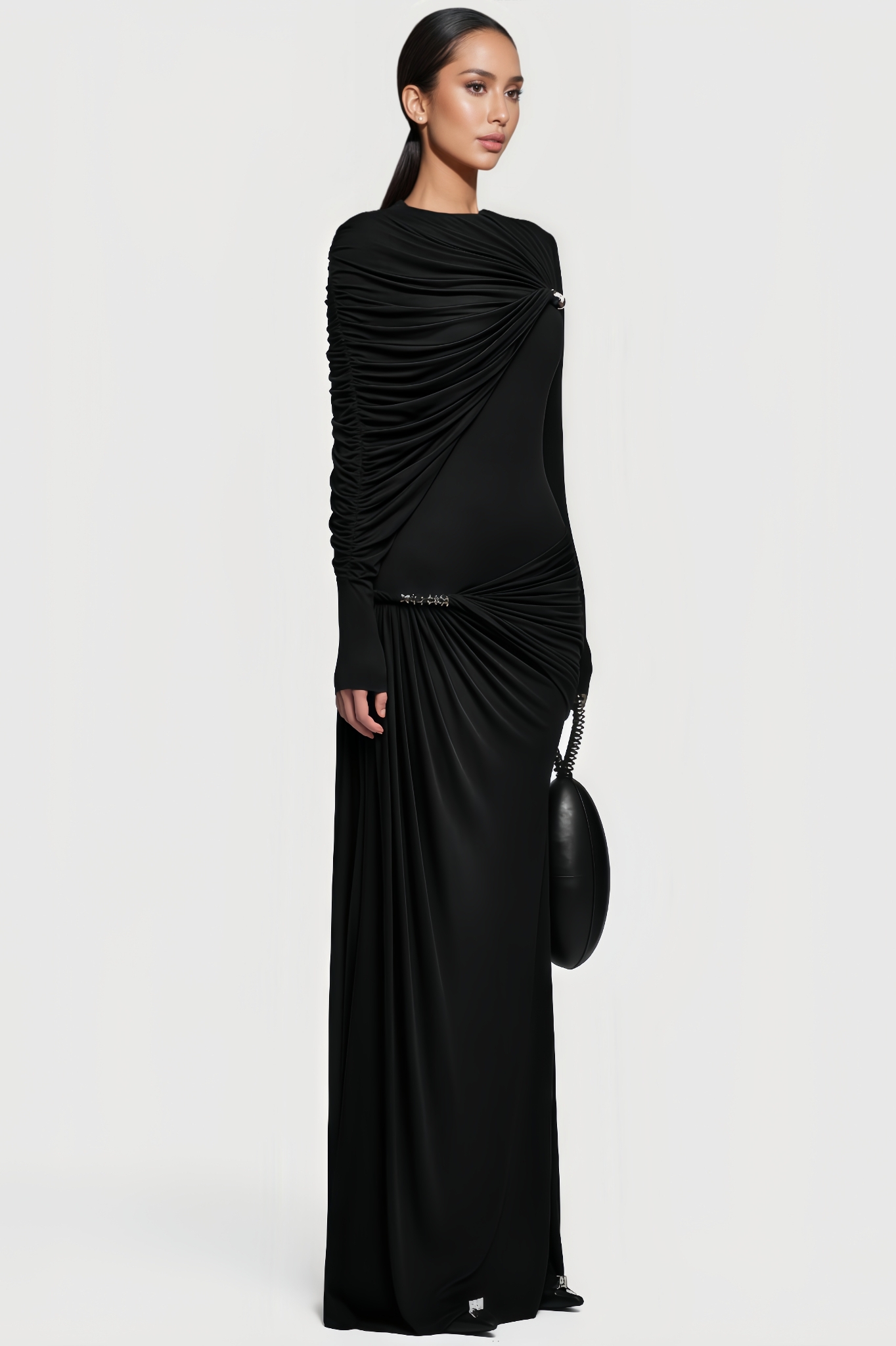 Noxlk Waist-Cinched Maxi Dress