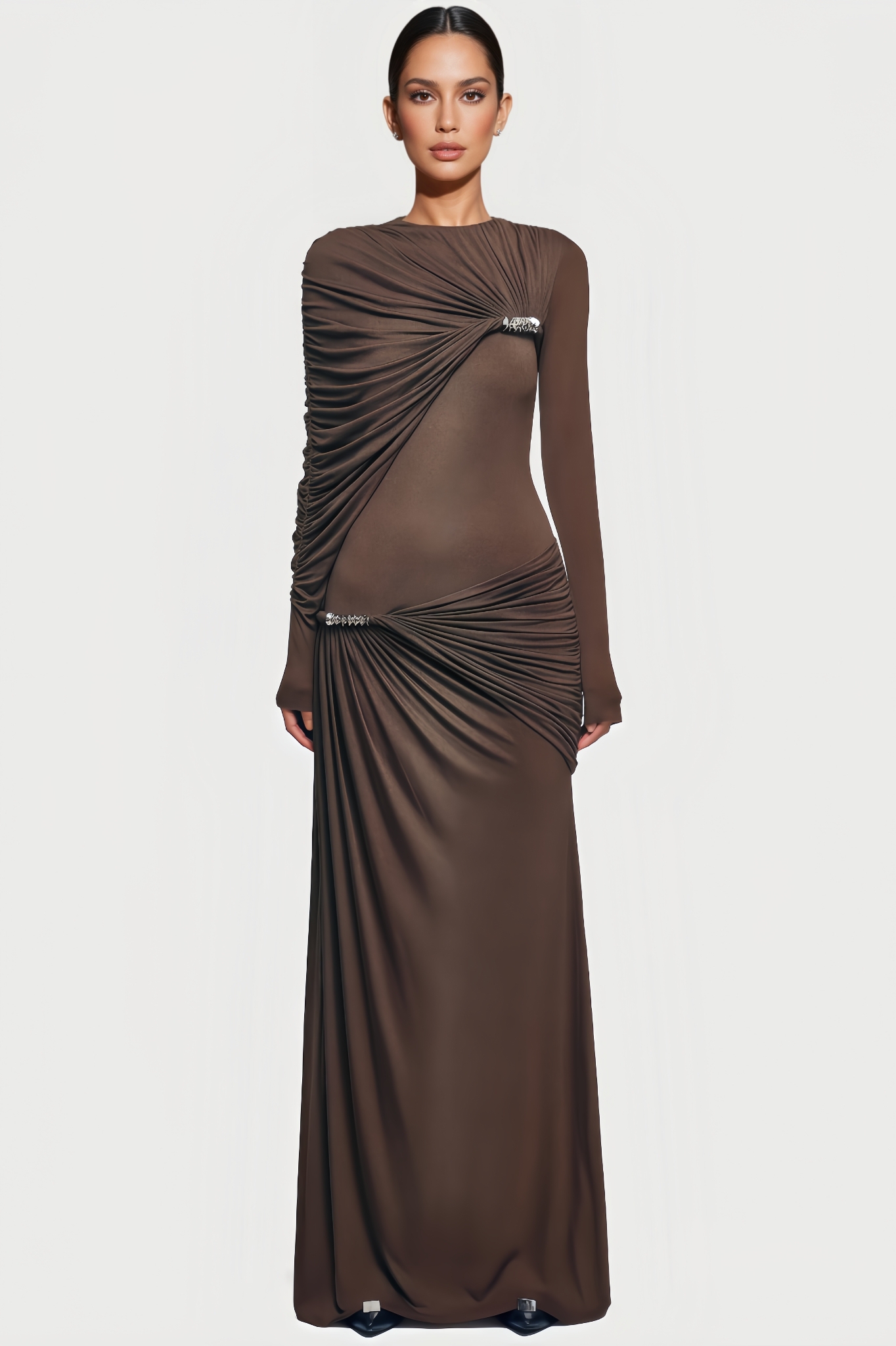 Dabney Waist-Cinched Midi Dress