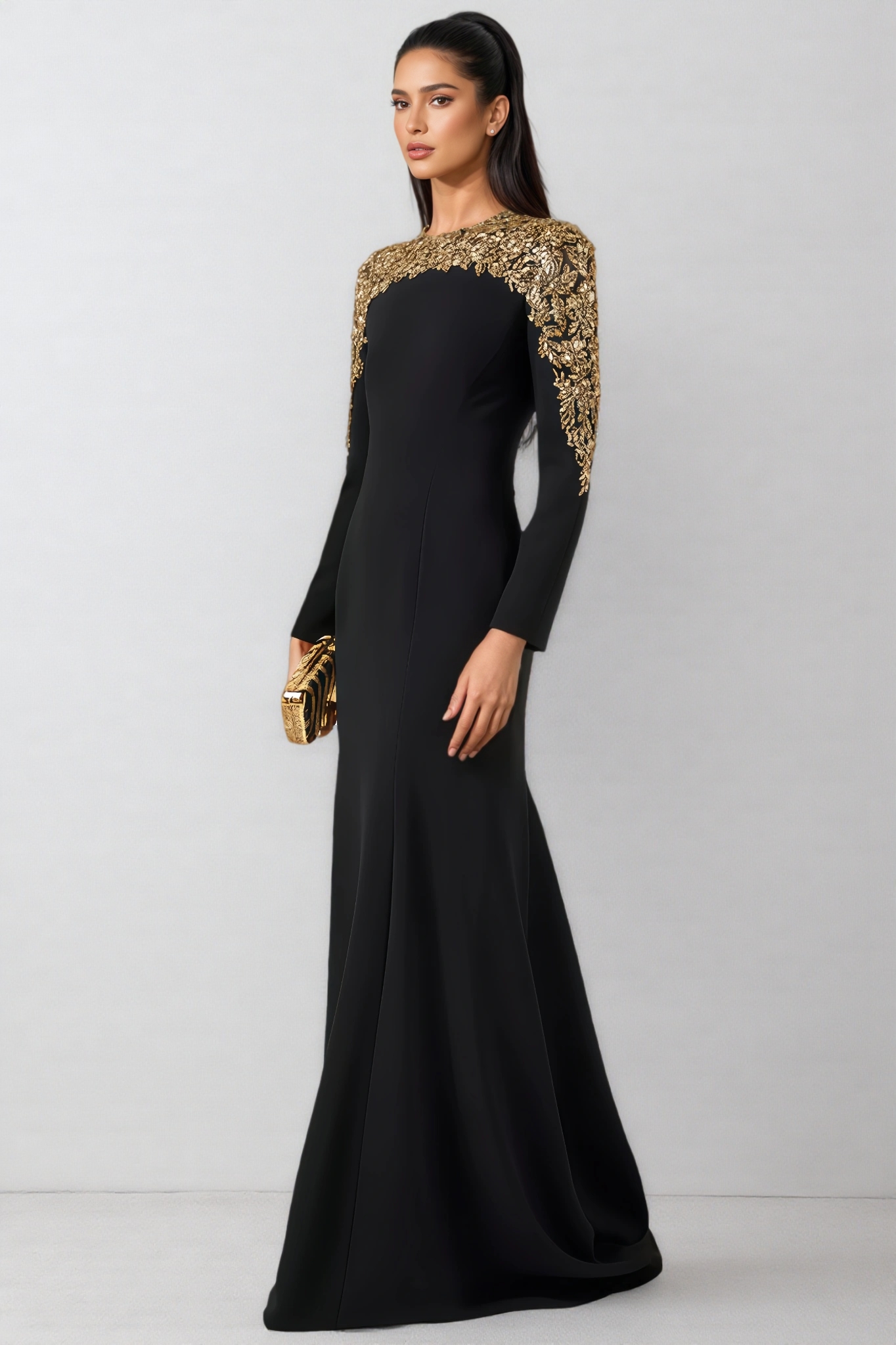 Balius Long-Sleeved Sequin Maxi Dress