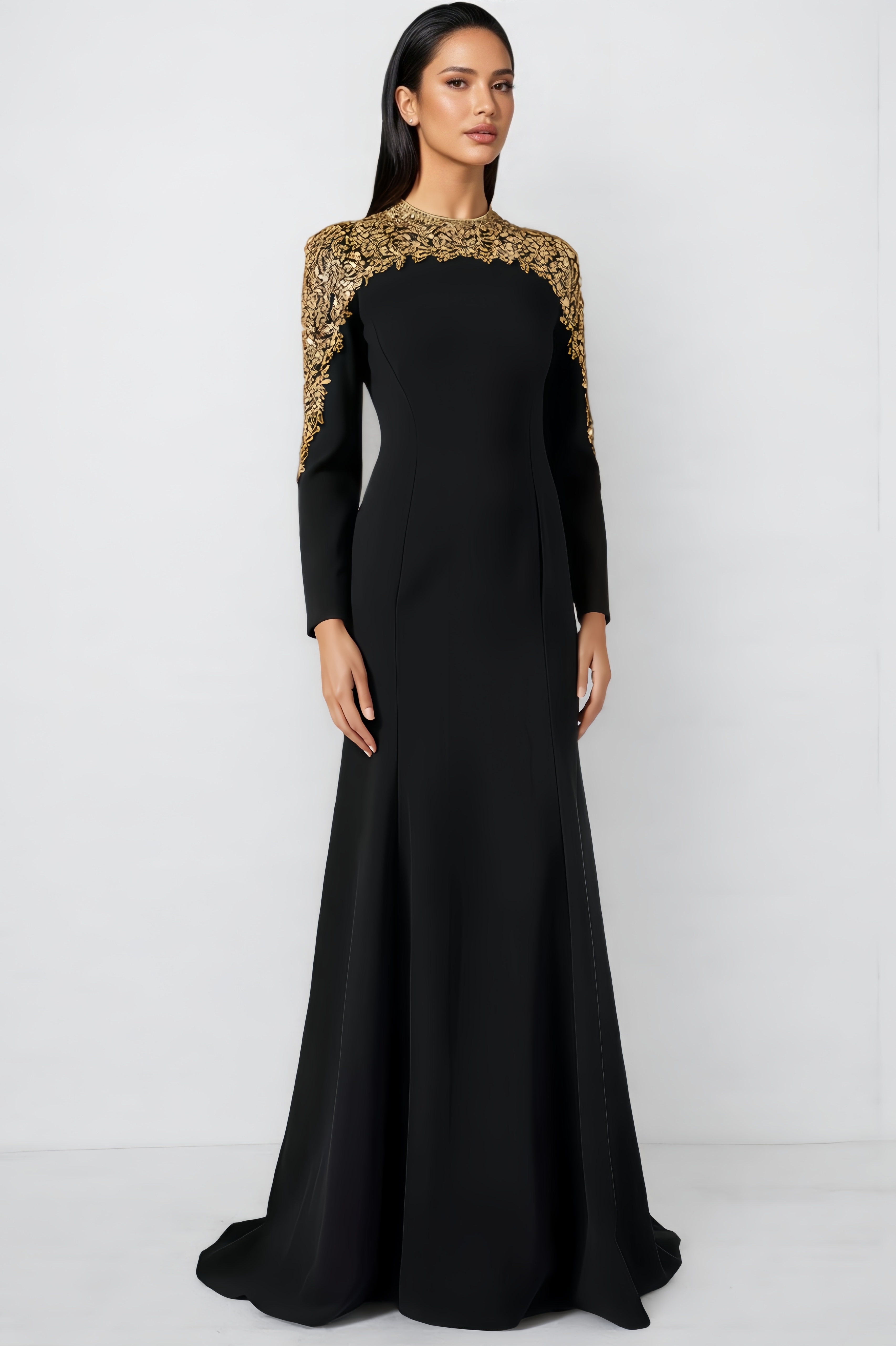 Balius Long-Sleeved Sequin Maxi Dress
