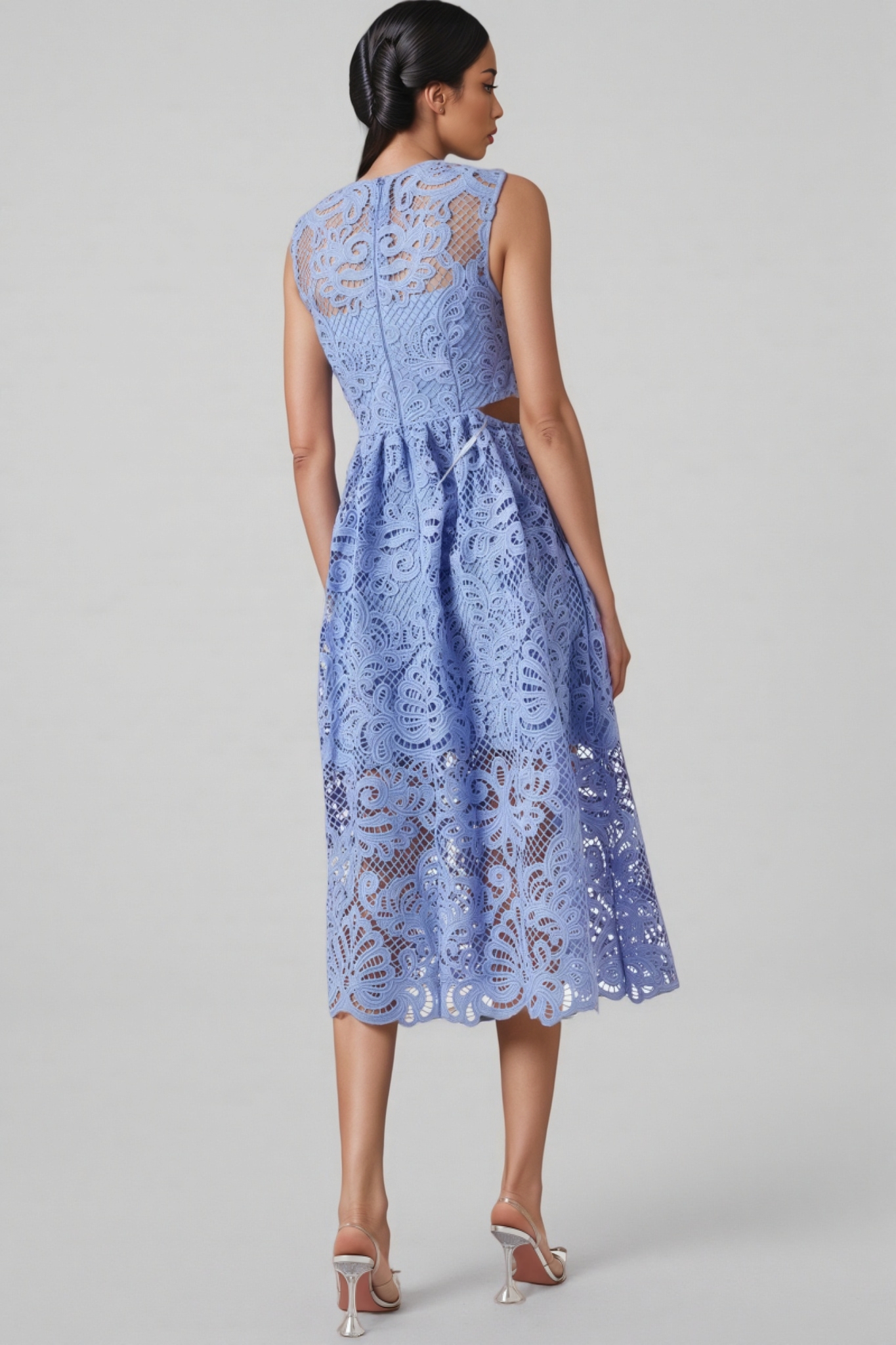 Martscn Cut-out Lace Midi Dress
