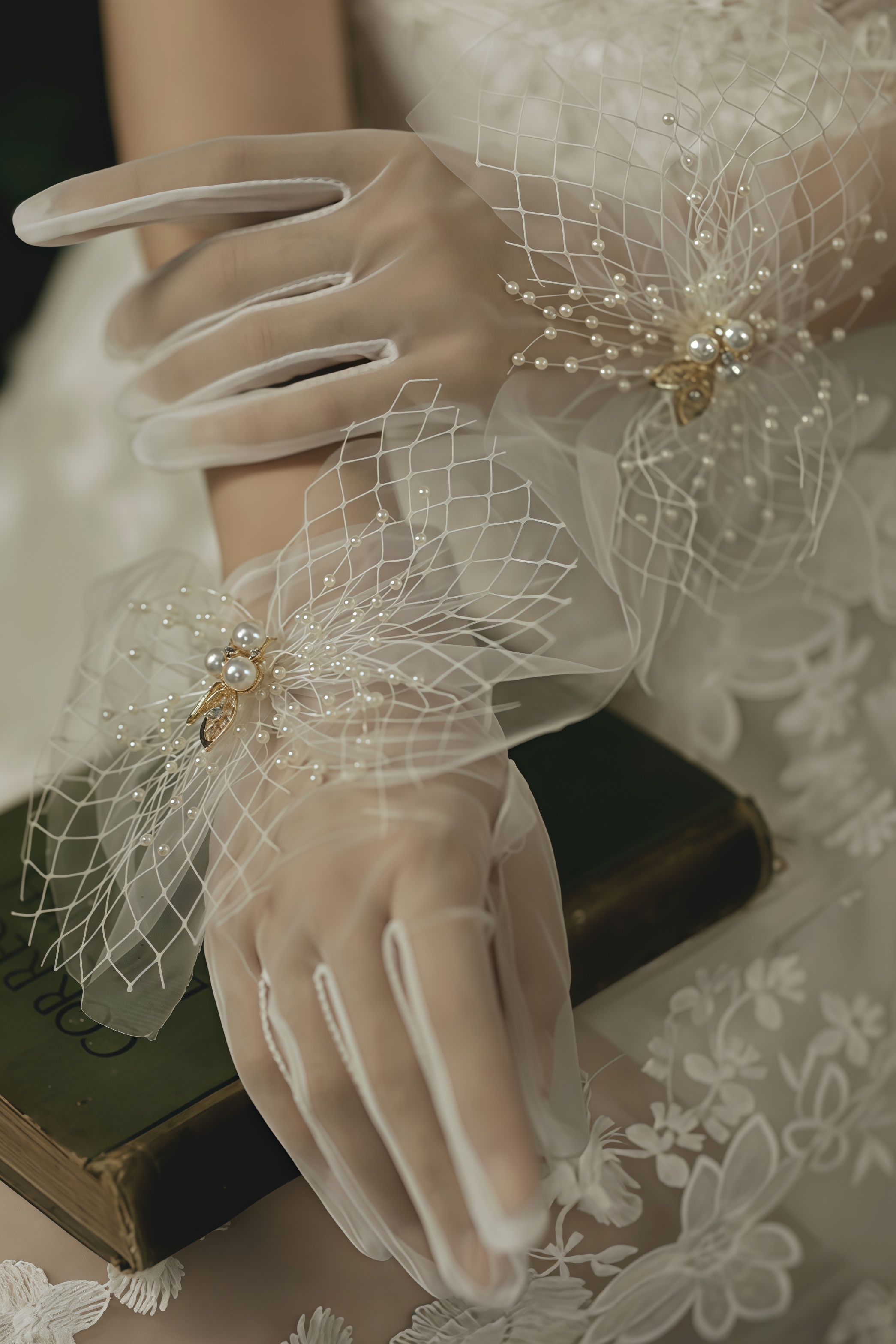 Elsit Pearl Bow Gloves