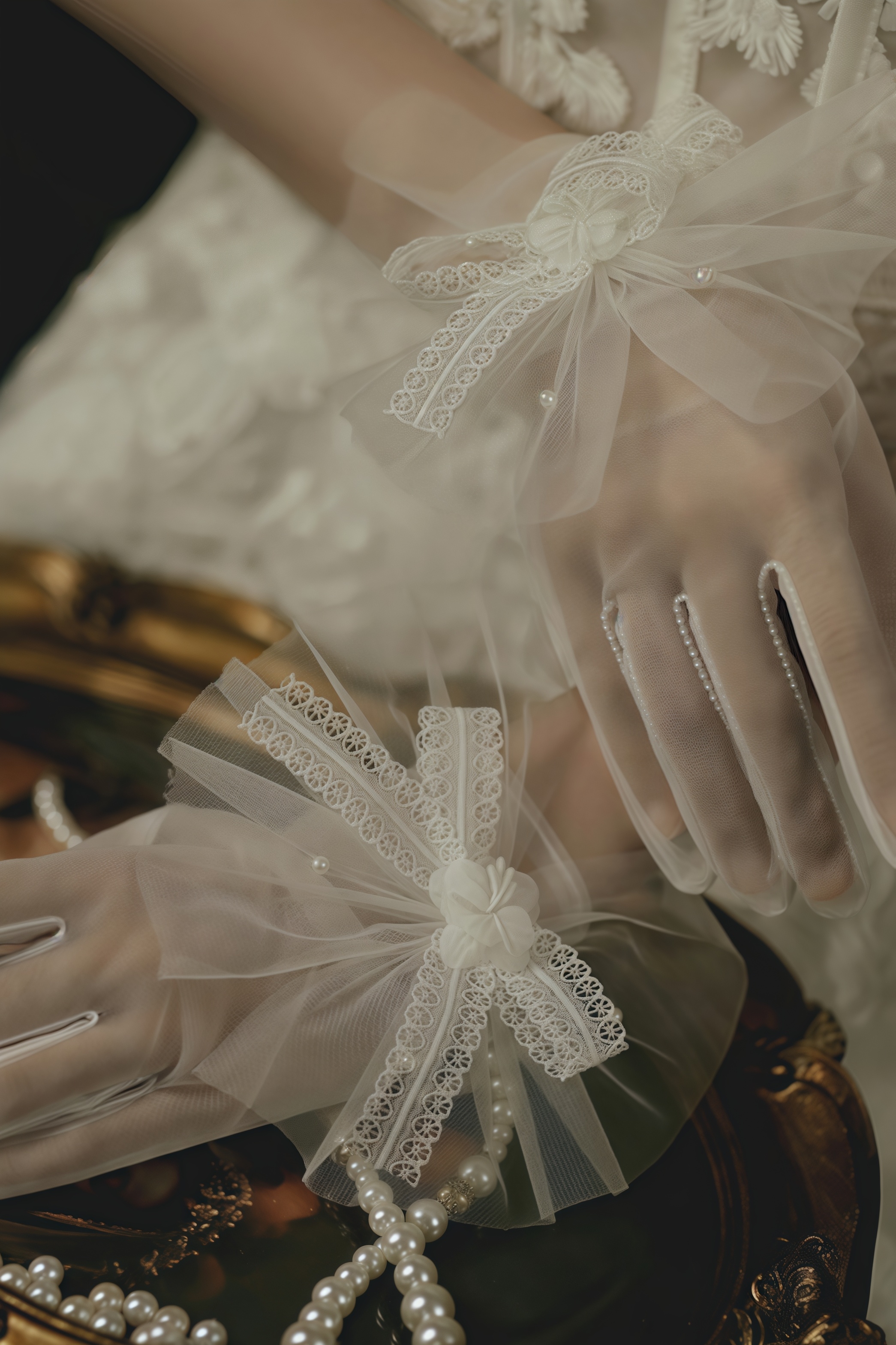 Marlt Lace Flower Gloves