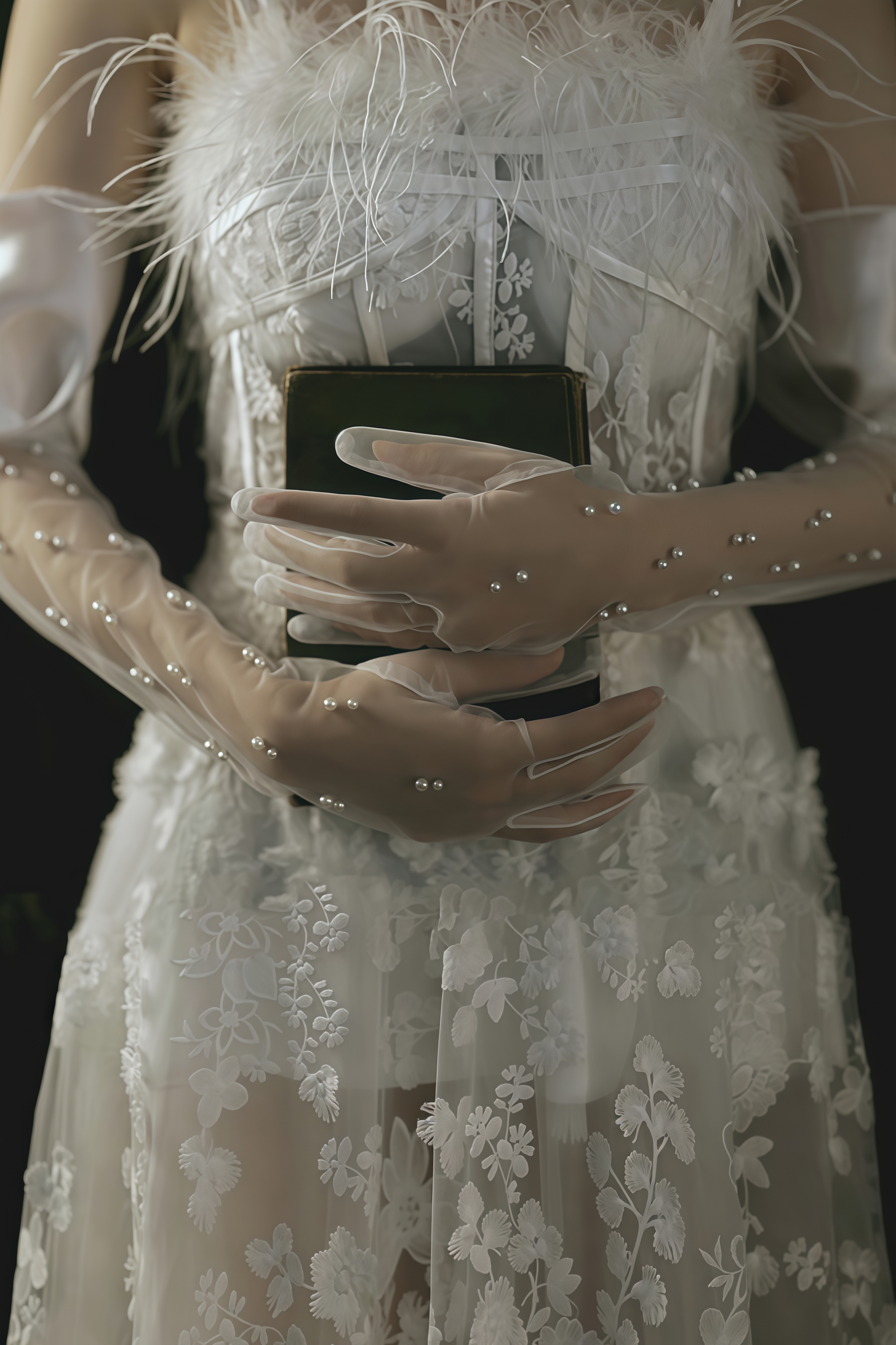 Cynaf Scalloped Beaded Gloves