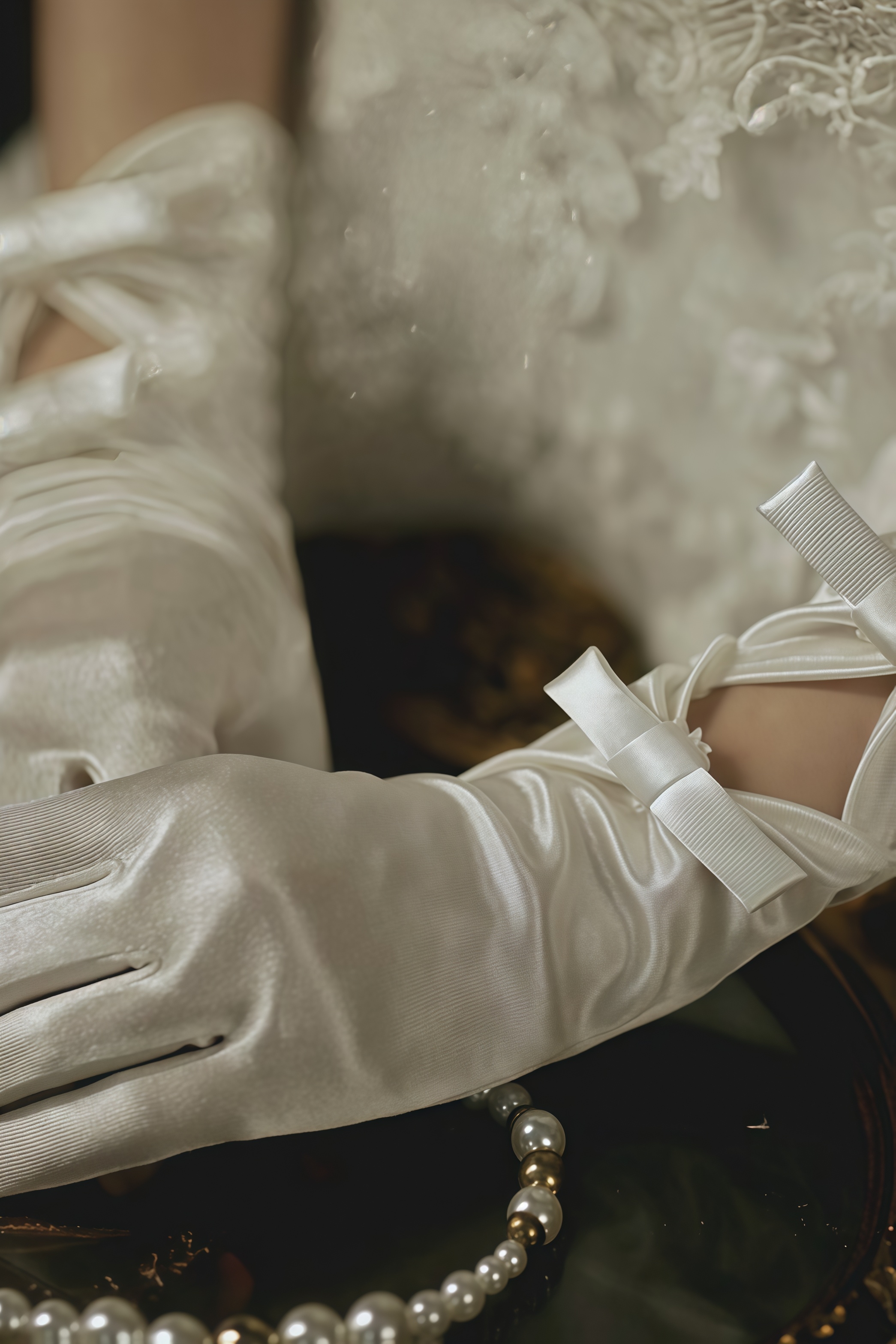 Farit White Double Butterfly Gloves