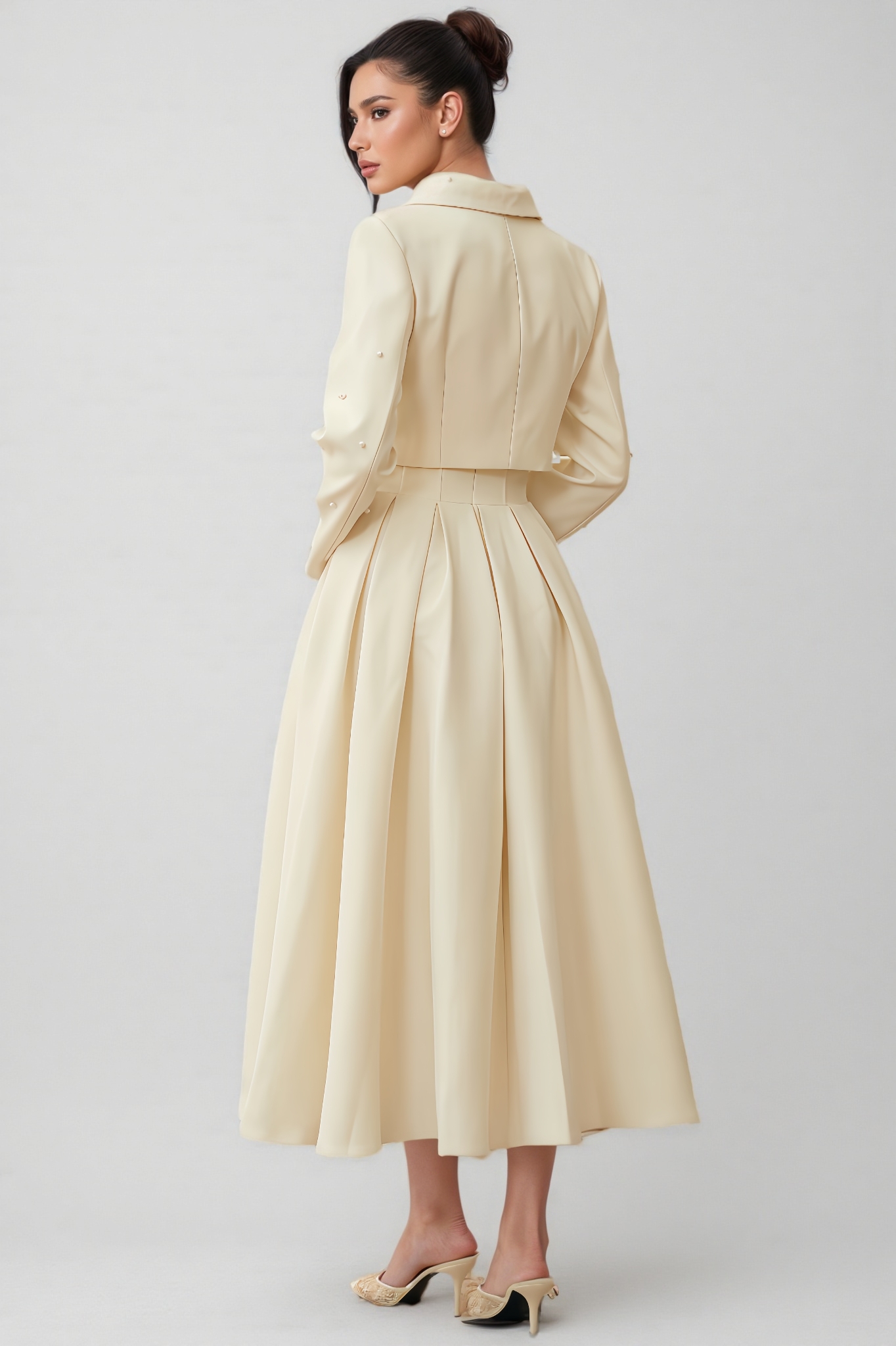 Carlota Faux Pearl Jacket & Pleated Dress Set