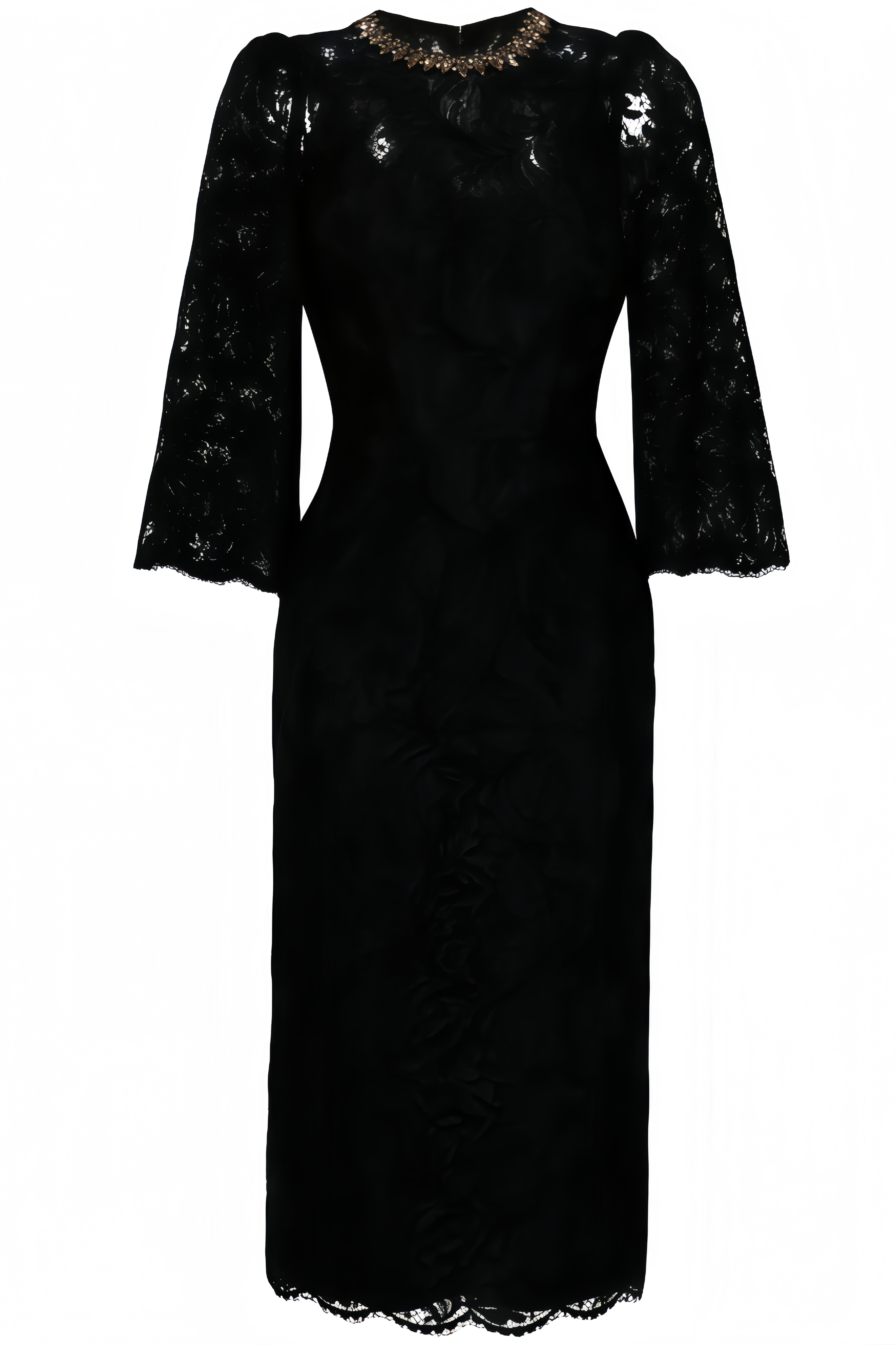 Zashy Long-Sleeved Lace Midi Dress