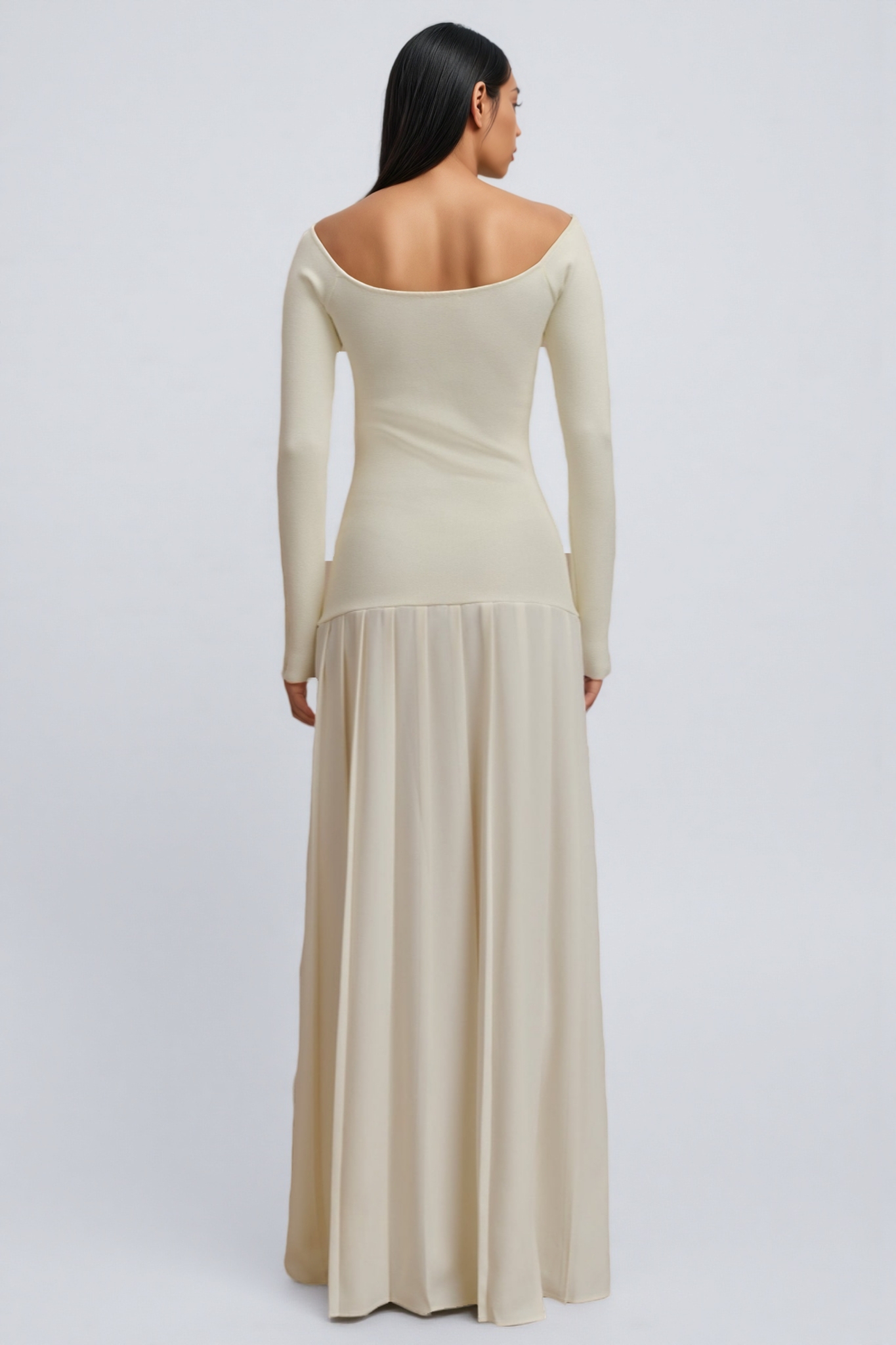 Waldend Knit Off Shoulder Maxi Dress