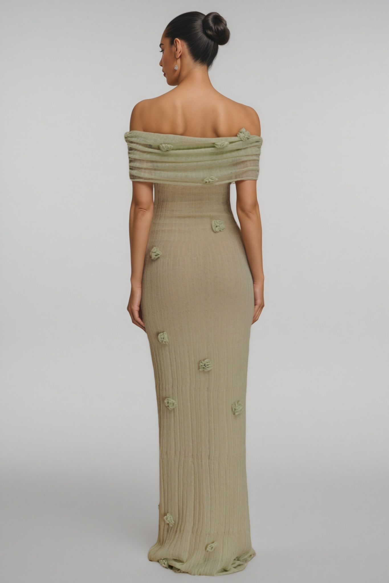 Ulrica Green Orchid Knit Maxi Dress