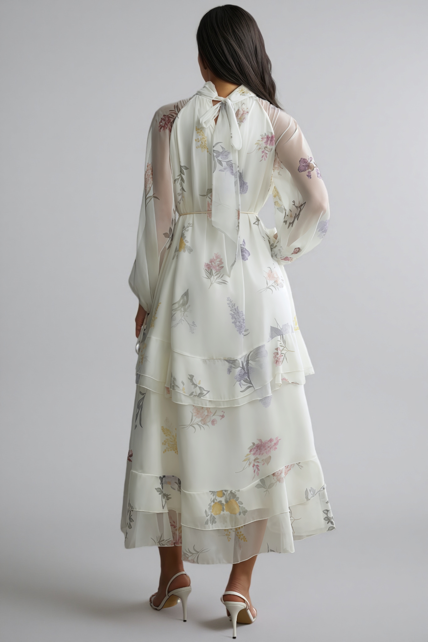 Rami Floral Print Puff Sleeve Maxi Dress