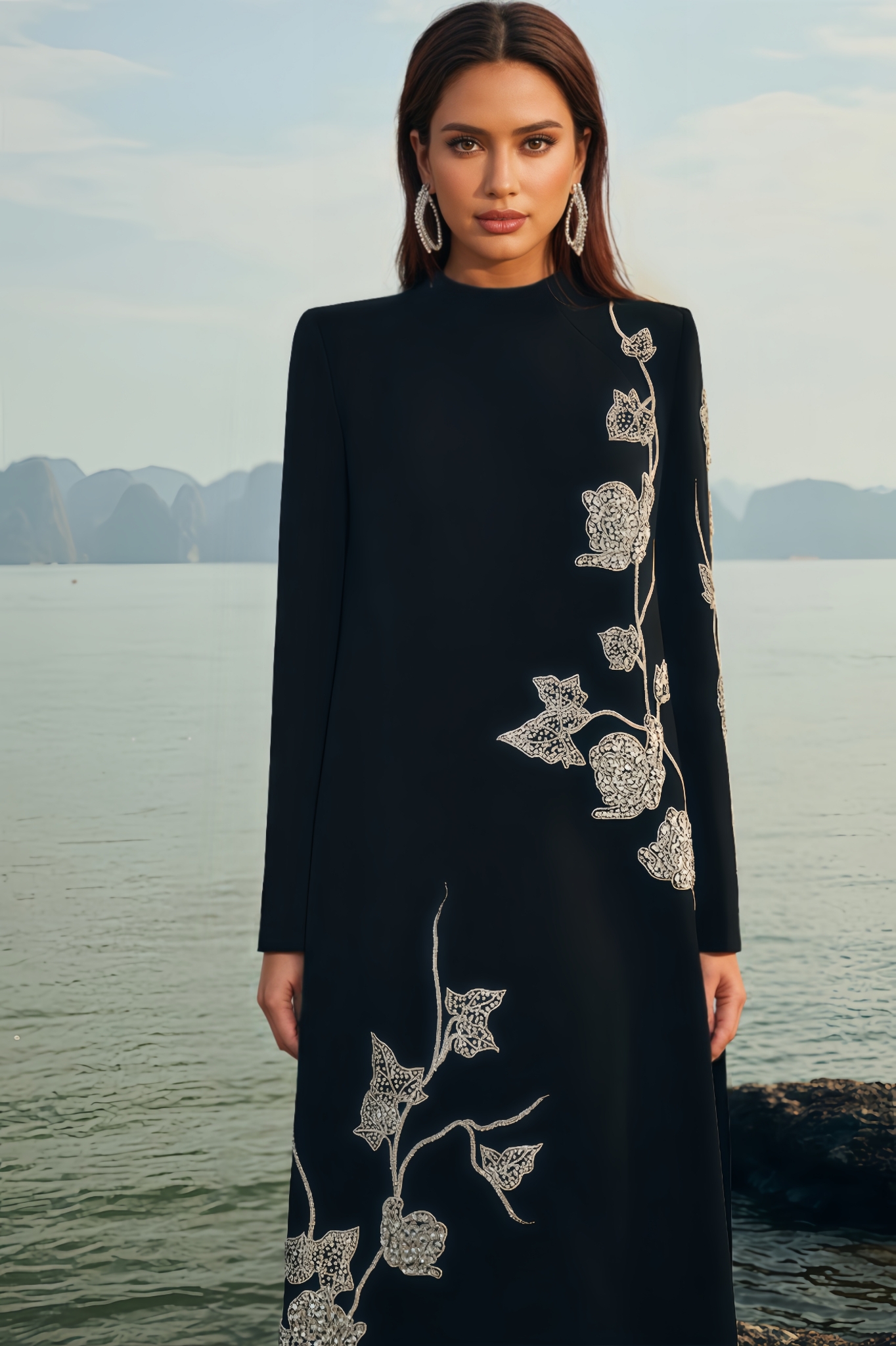 Seaol Sequin Bandage Maxi Dress