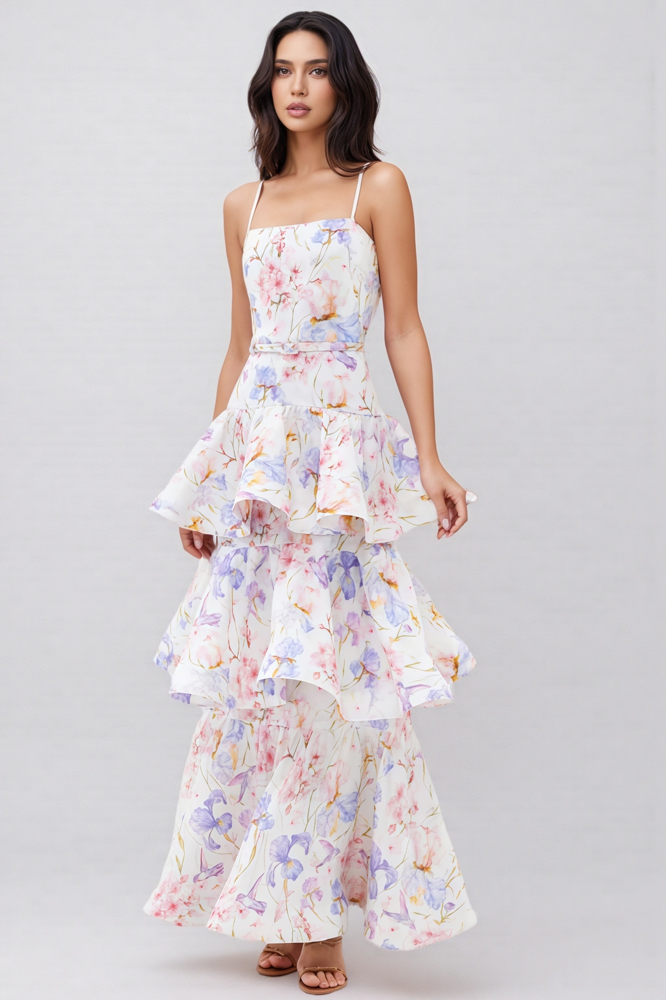 Mirkrt Strapless Floral Maxi Dress