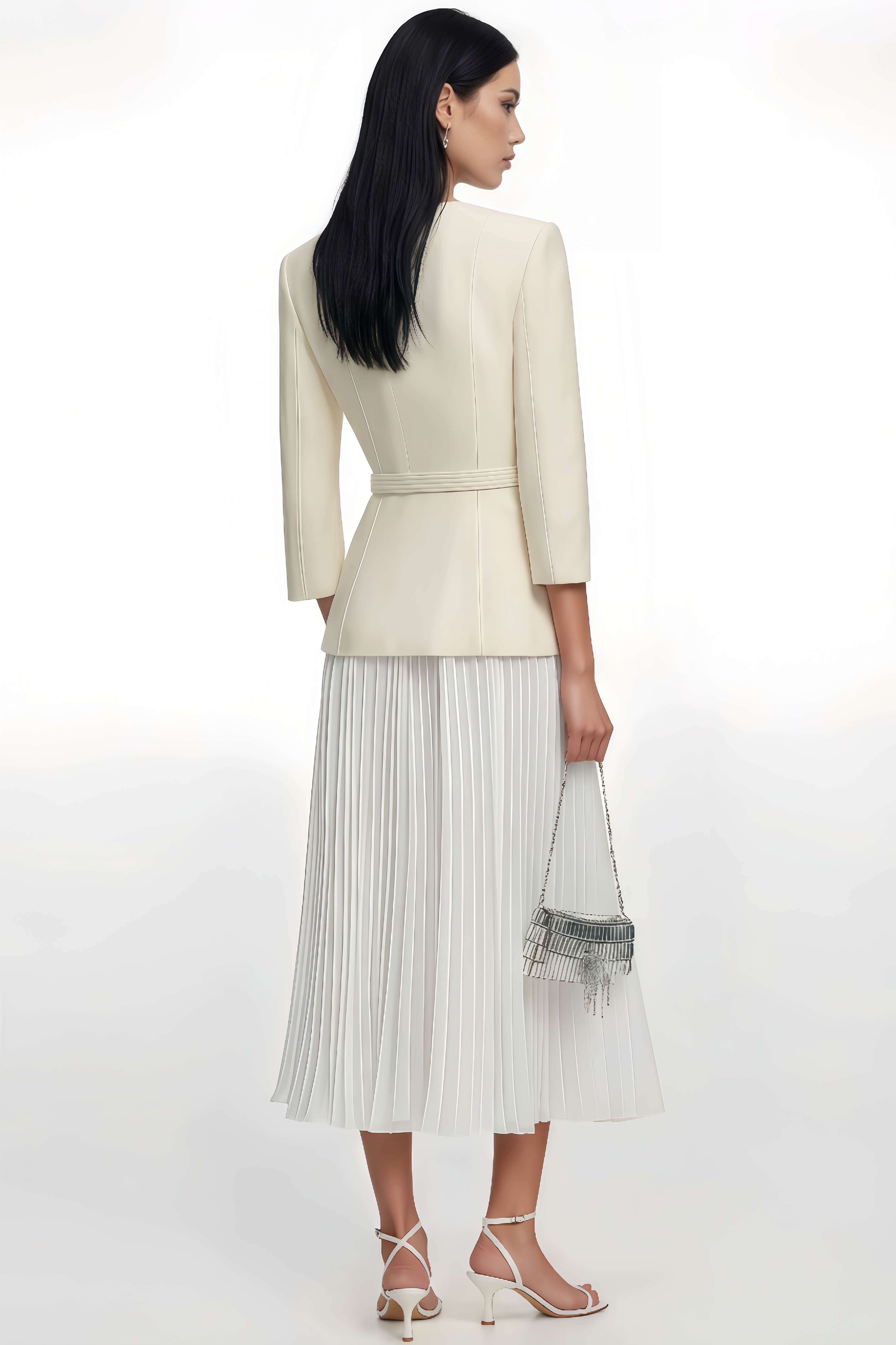 Kila Long Sleeve Chiffon Midi Dress