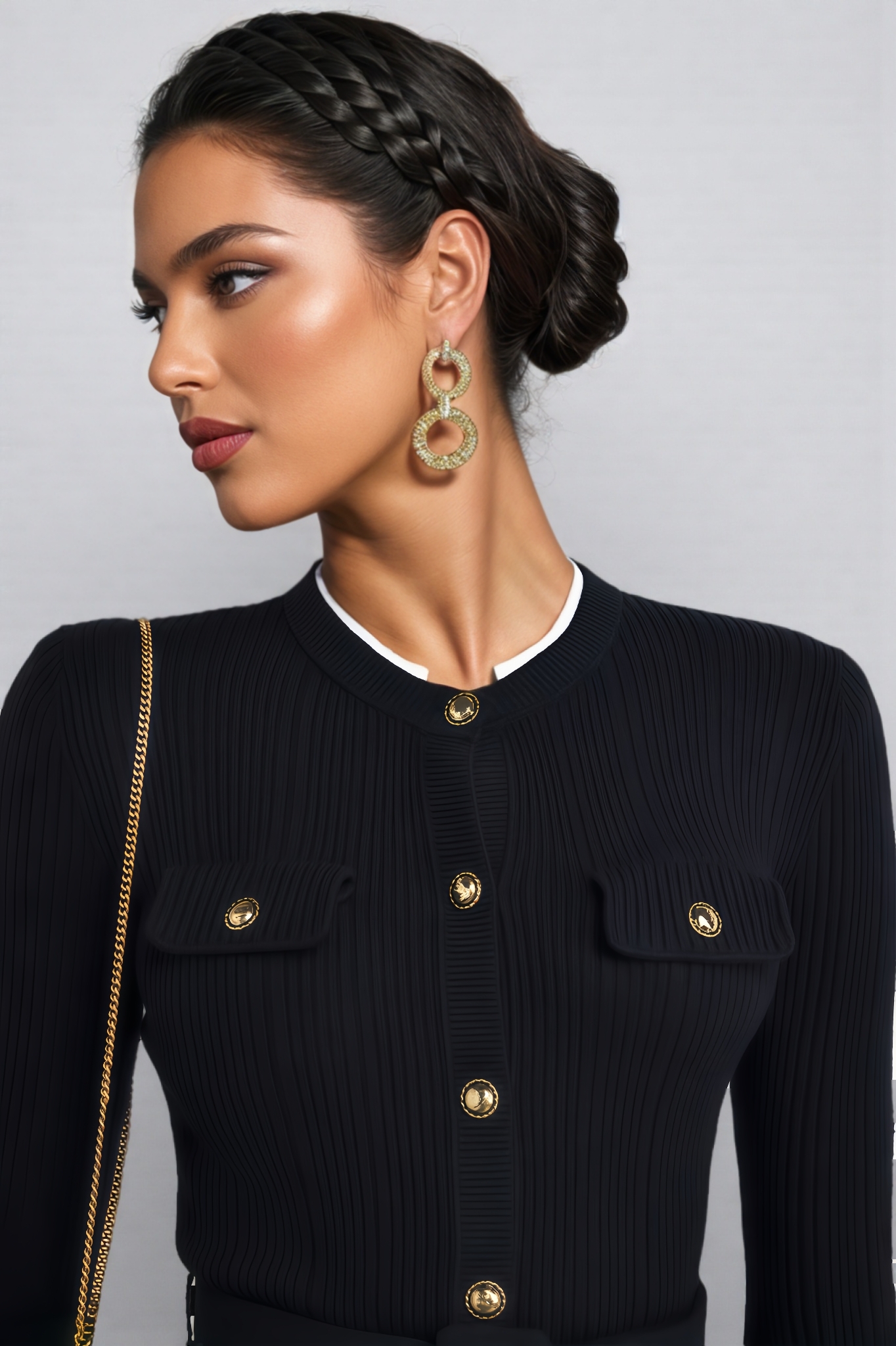 Keve Rib Knit Belted Midi Dress