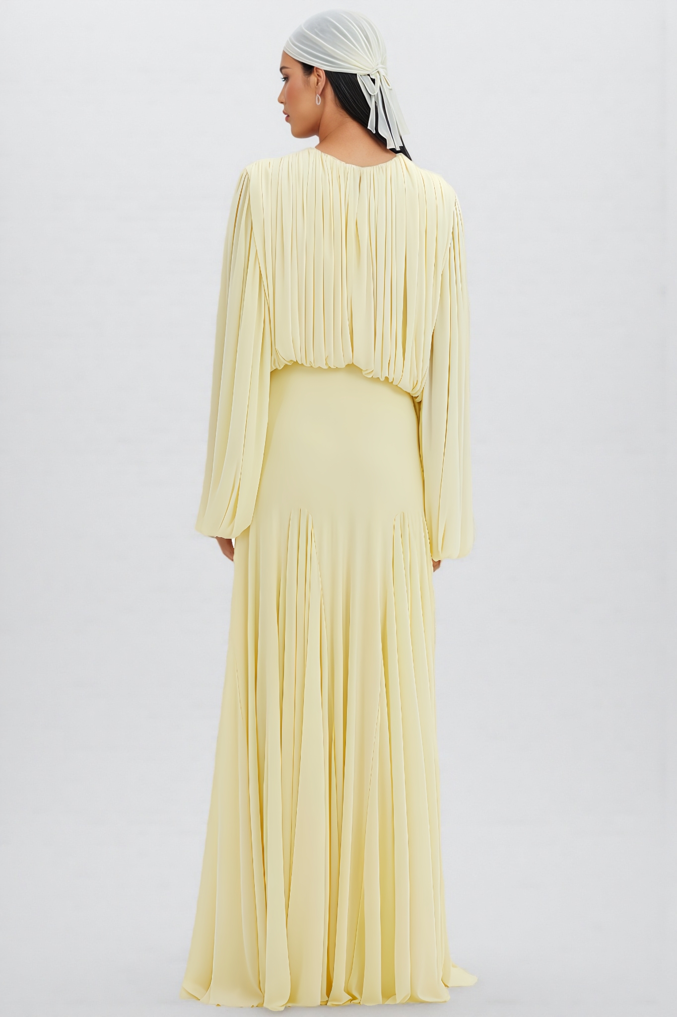 Clara Round-Neck Pleated Maxi Dress
